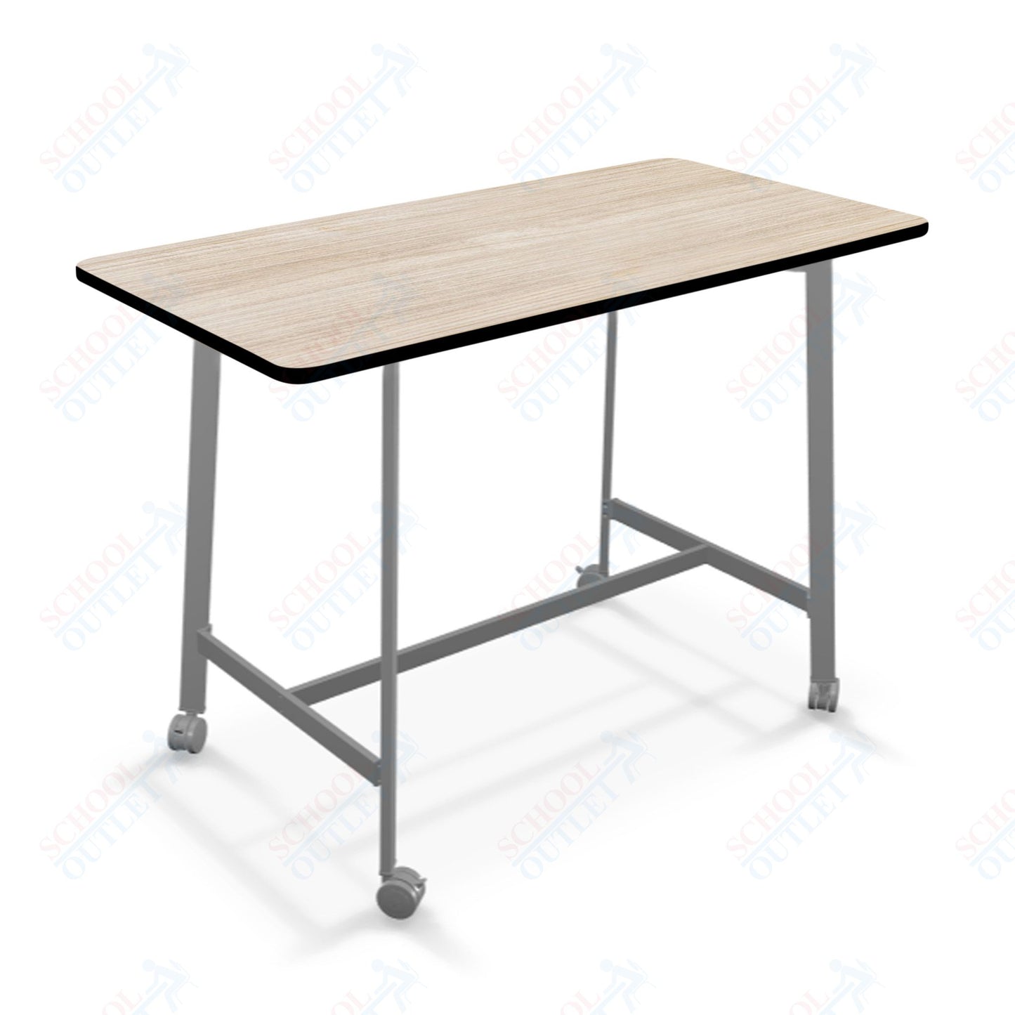 Mooreco Akt Table – 30"D x 60"W Rectangle, Laminate or Butcher Block Top, Fixed Height Available in 29"H, 36"H, or 42"H