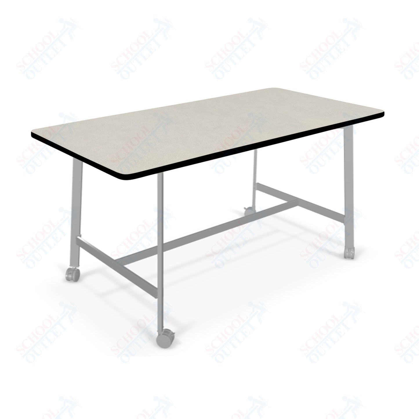 Mooreco Akt Table – 30"D x 72"W Rectangle, Laminate or Butcher Block Top, Fixed Height Available in 29"H, 36"H, or 42"H