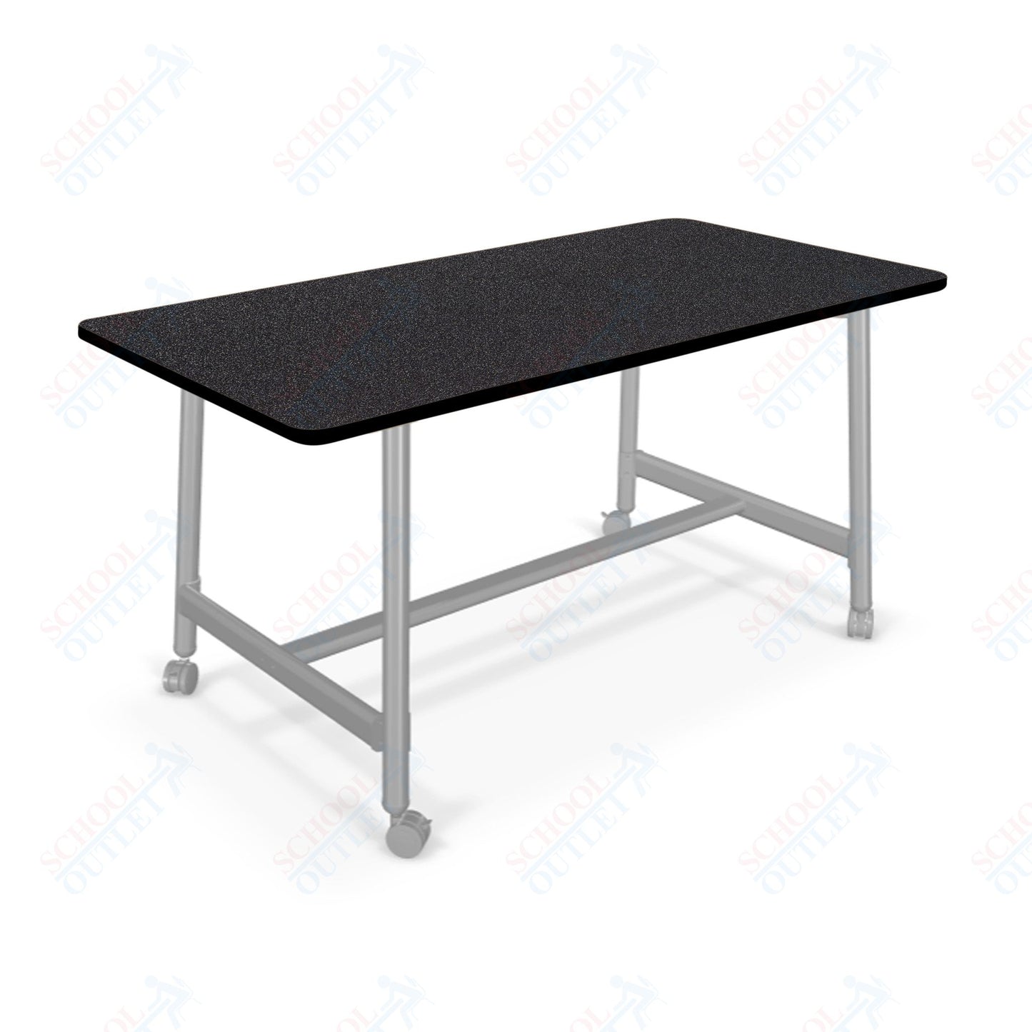 Mooreco Akt Table – 30"D x 72"W Rectangle, Laminate or Butcher Block Top, Fixed Height Available in 29"H, 36"H, or 42"H