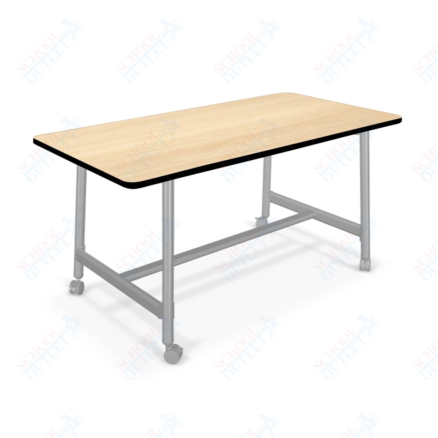 Mooreco Akt Table – 30"D x 72"W Rectangle, Laminate or Butcher Block Top, Fixed Height Available in 29"H, 36"H, or 42"H