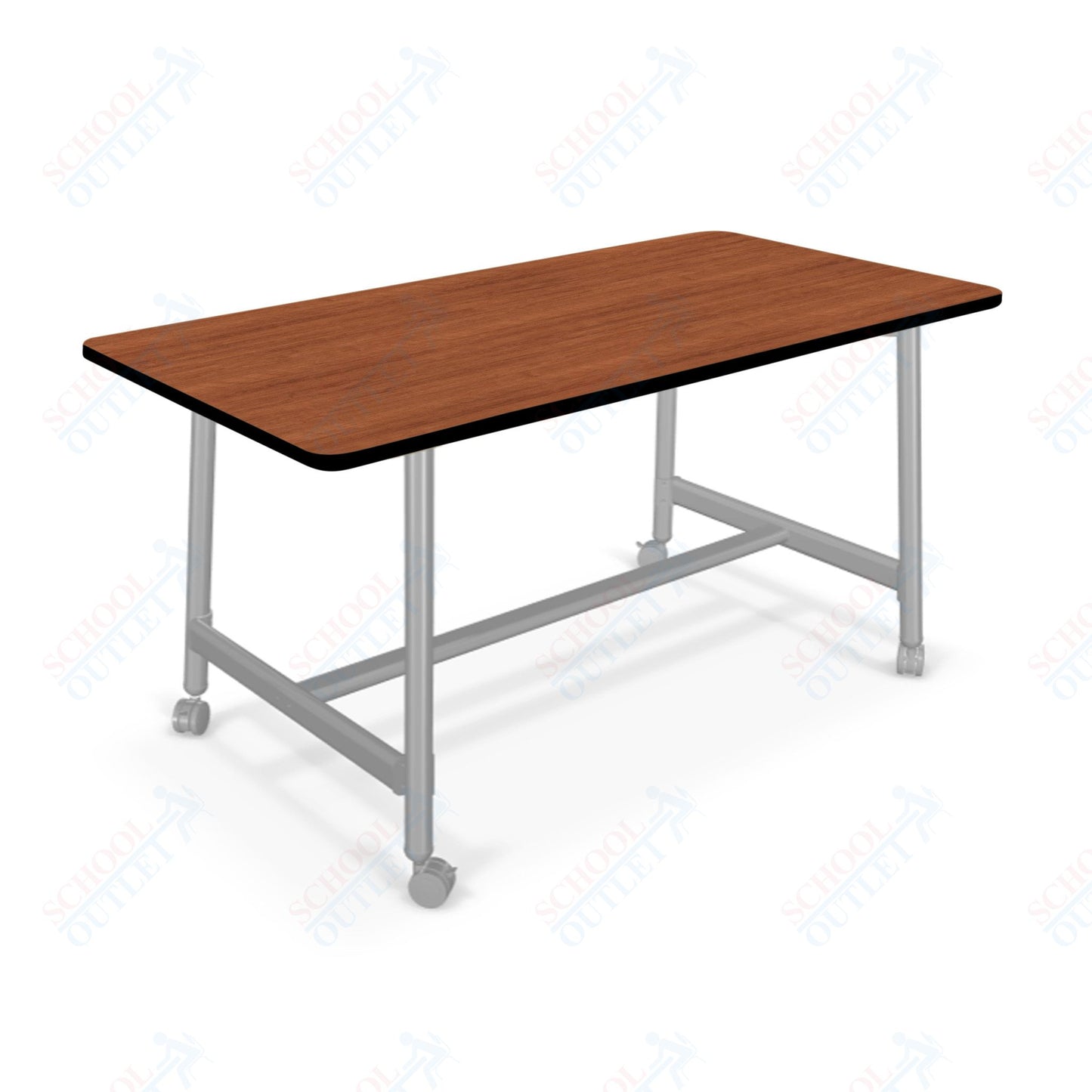 Mooreco Akt Table – 30"D x 72"W Rectangle, Laminate or Butcher Block Top, Fixed Height Available in 29"H, 36"H, or 42"H