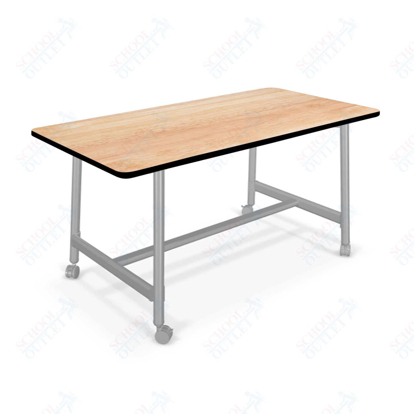 Mooreco Akt Table – 30"D x 72"W Rectangle, Laminate or Butcher Block Top, Fixed Height Available in 29"H, 36"H, or 42"H