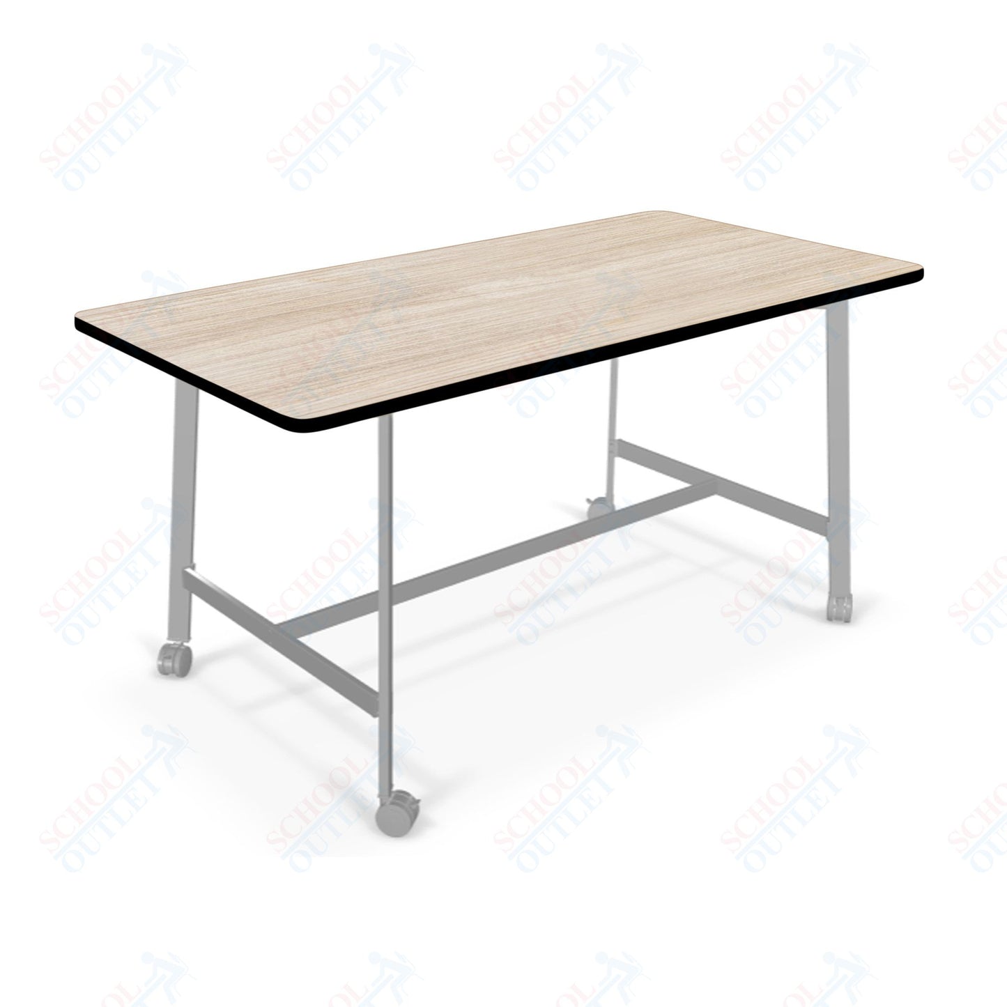 Mooreco Akt Table – 30"D x 72"W Rectangle, Laminate or Butcher Block Top, Fixed Height Available in 29"H, 36"H, or 42"H