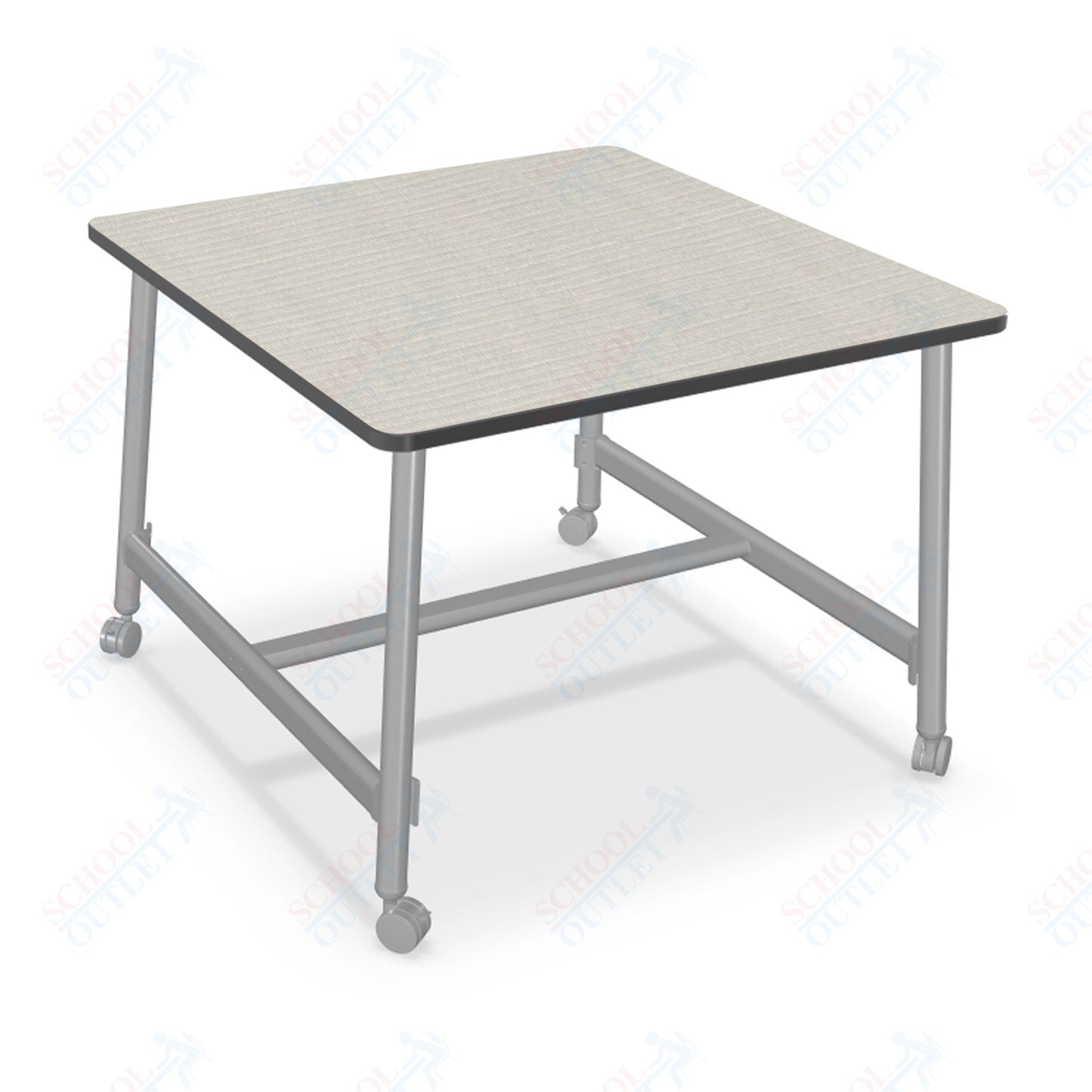 Mooreco Akt Table – 48" Square, Laminate Top, Fixed Height Available in 29"H, 36"H, or 42"H