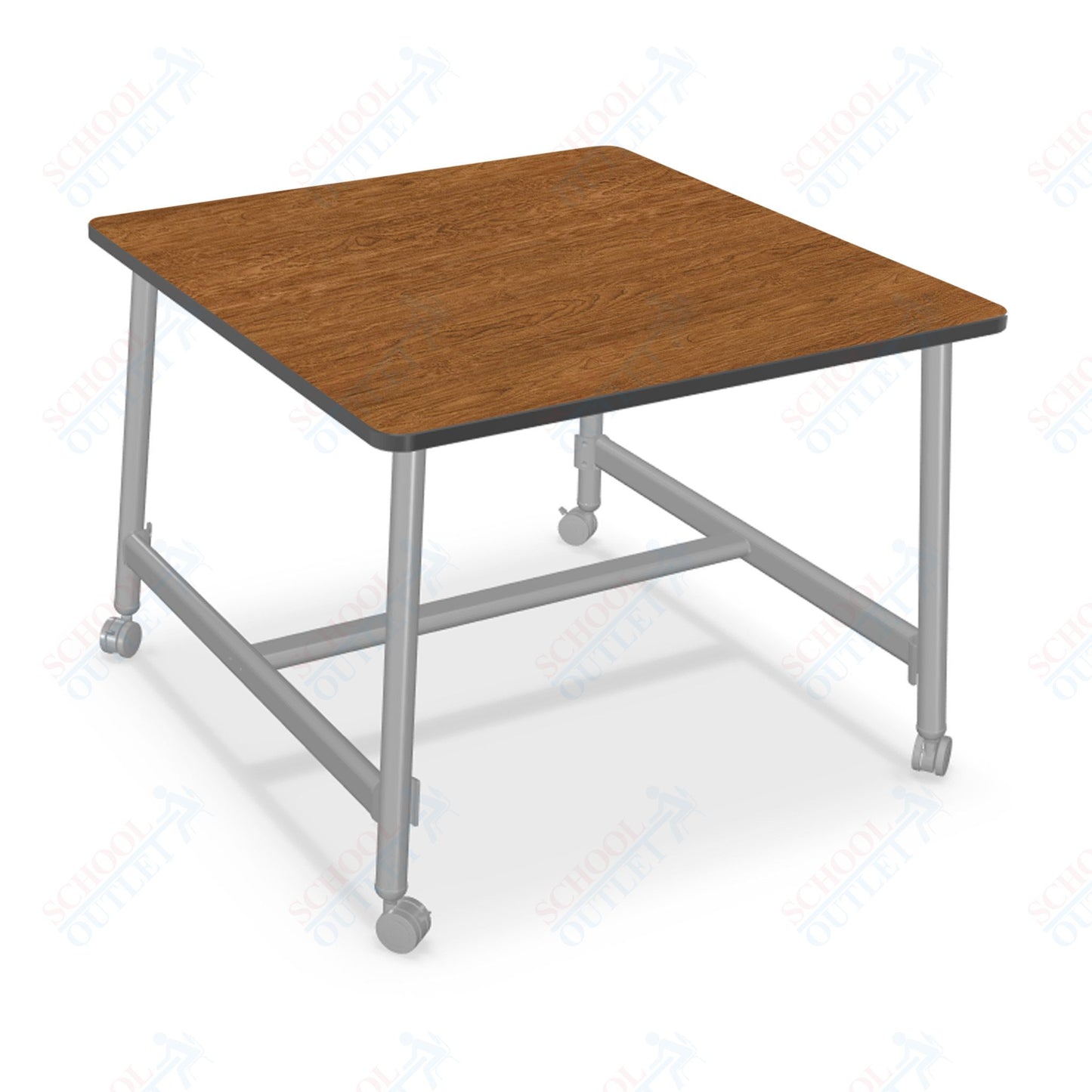 Mooreco Akt Table – 48" Square, Laminate Top, Fixed Height Available in 29"H, 36"H, or 42"H