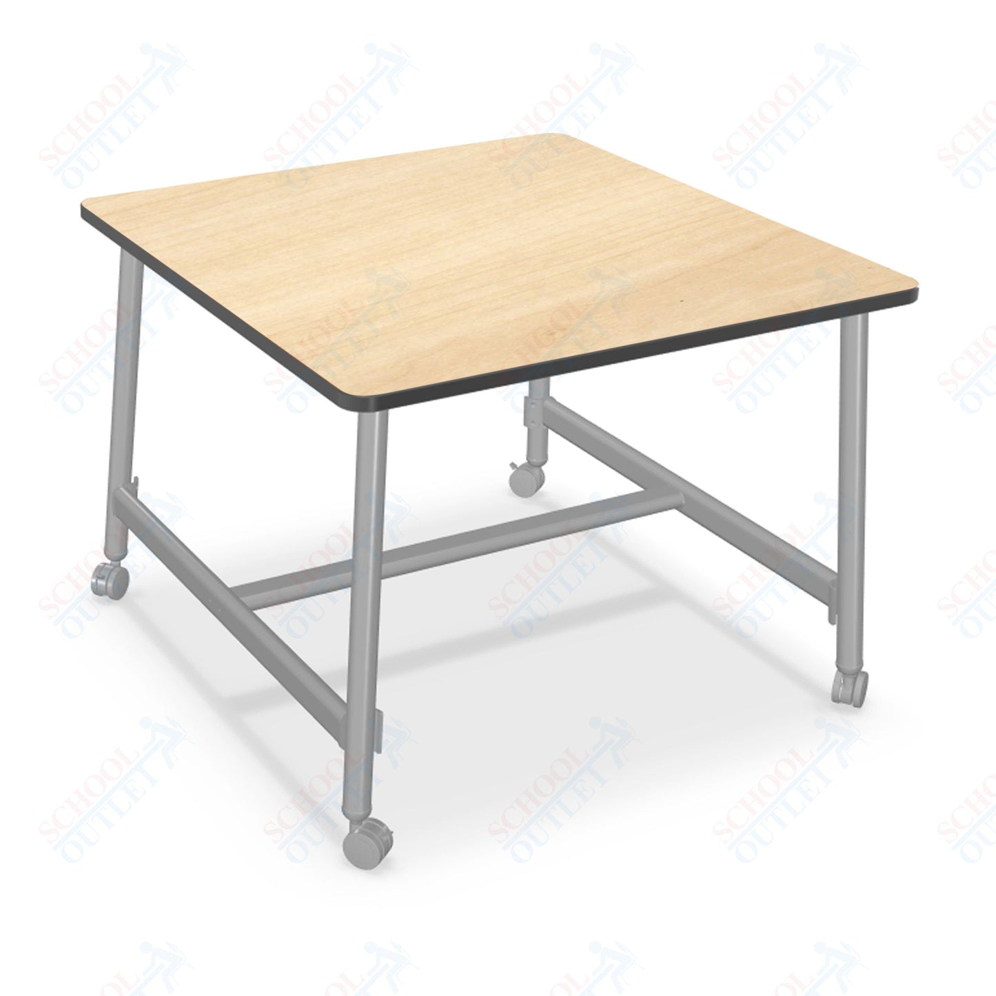 Mooreco Akt Table – 48" Square, Laminate Top, Fixed Height Available in 29"H, 36"H, or 42"H