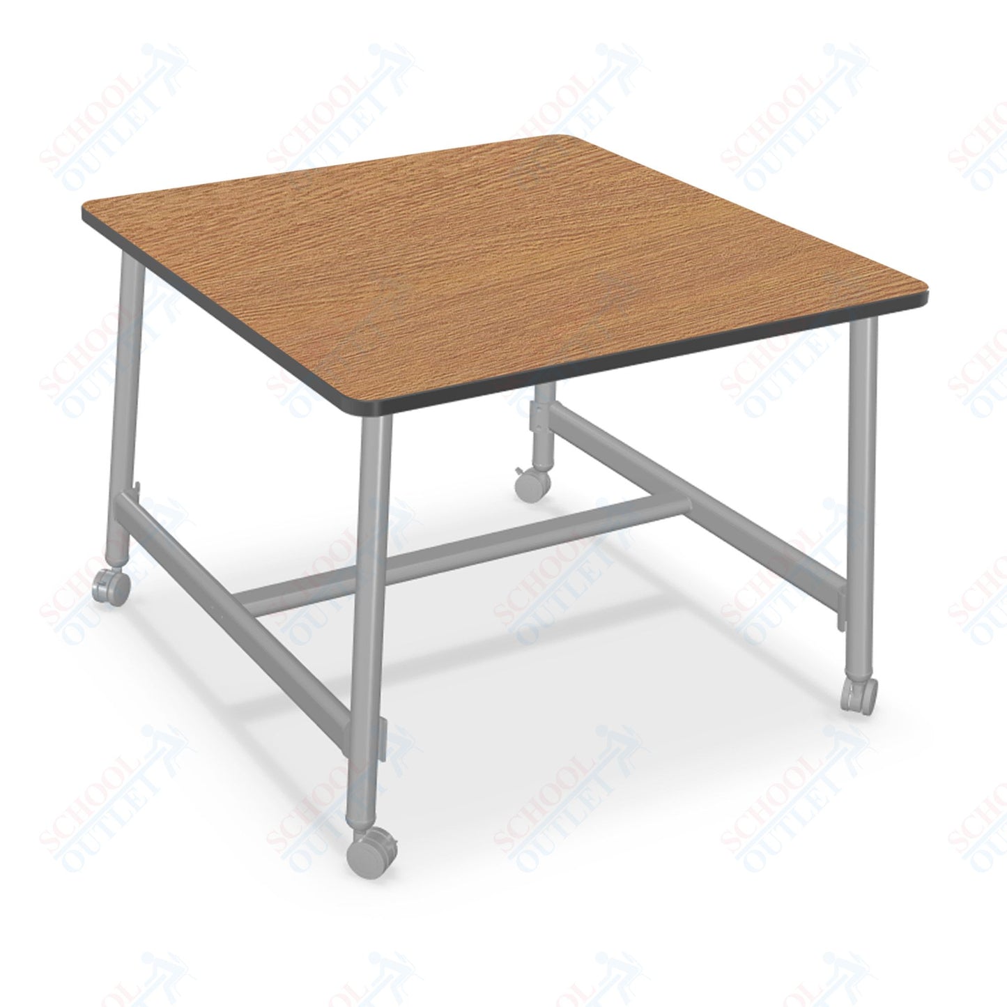 Mooreco Akt Table – 48" Square, Laminate Top, Fixed Height Available in 29"H, 36"H, or 42"H