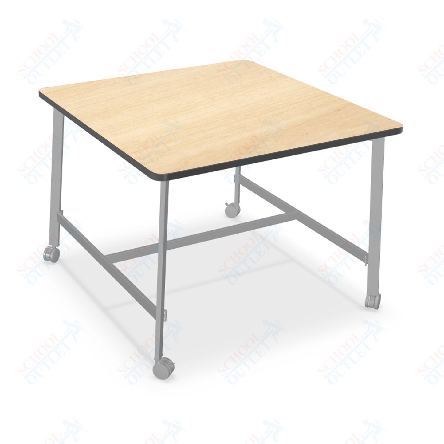 Mooreco Akt Table – 48" Square, Laminate Top, Fixed Height Available in 29"H, 36"H, or 42"H