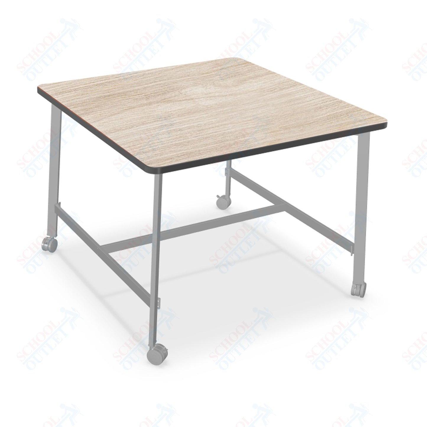 Mooreco Akt Table – 48" Square, Laminate Top, Fixed Height Available in 29"H, 36"H, or 42"H