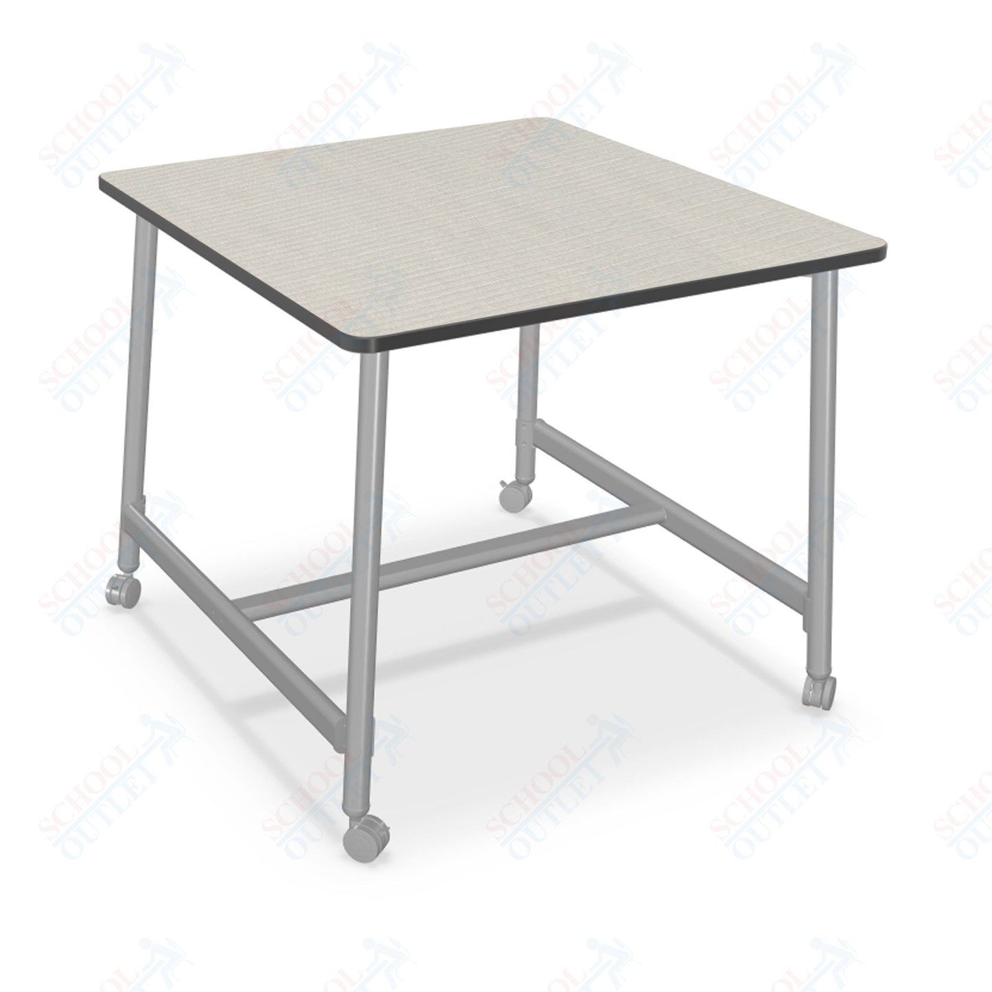 Mooreco Akt Table – 48" Square, Laminate Top, Fixed Height Available in 29"H, 36"H, or 42"H