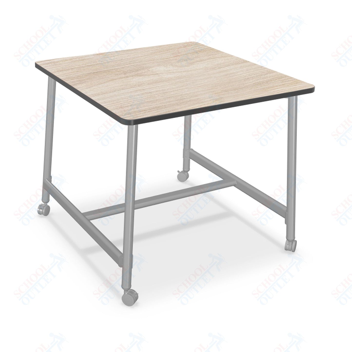 Mooreco Akt Table – 48" Square, Laminate Top, Fixed Height Available in 29"H, 36"H, or 42"H