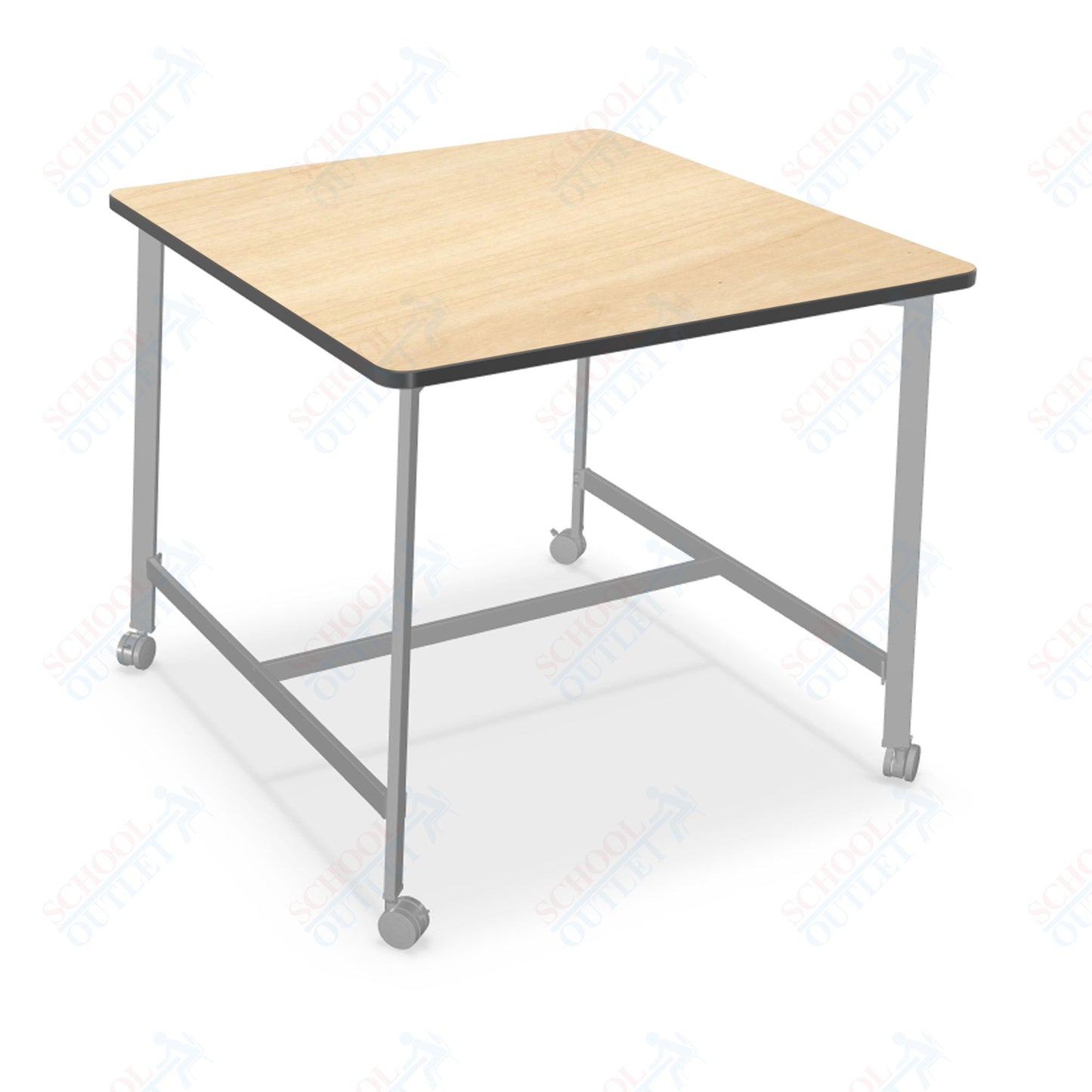 Mooreco Akt Table – 48" Square, Laminate Top, Fixed Height Available in 29"H, 36"H, or 42"H