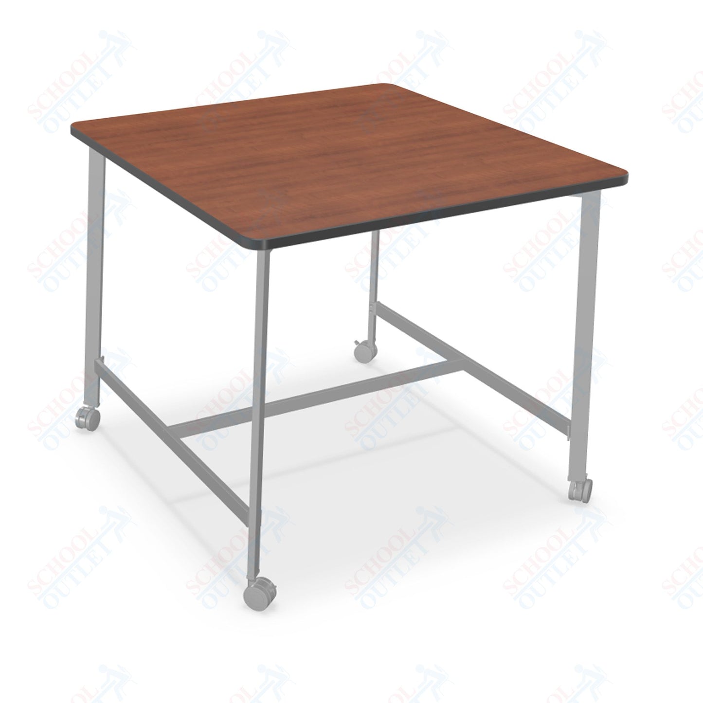 Mooreco Akt Table – 48" Square, Laminate Top, Fixed Height Available in 29"H, 36"H, or 42"H