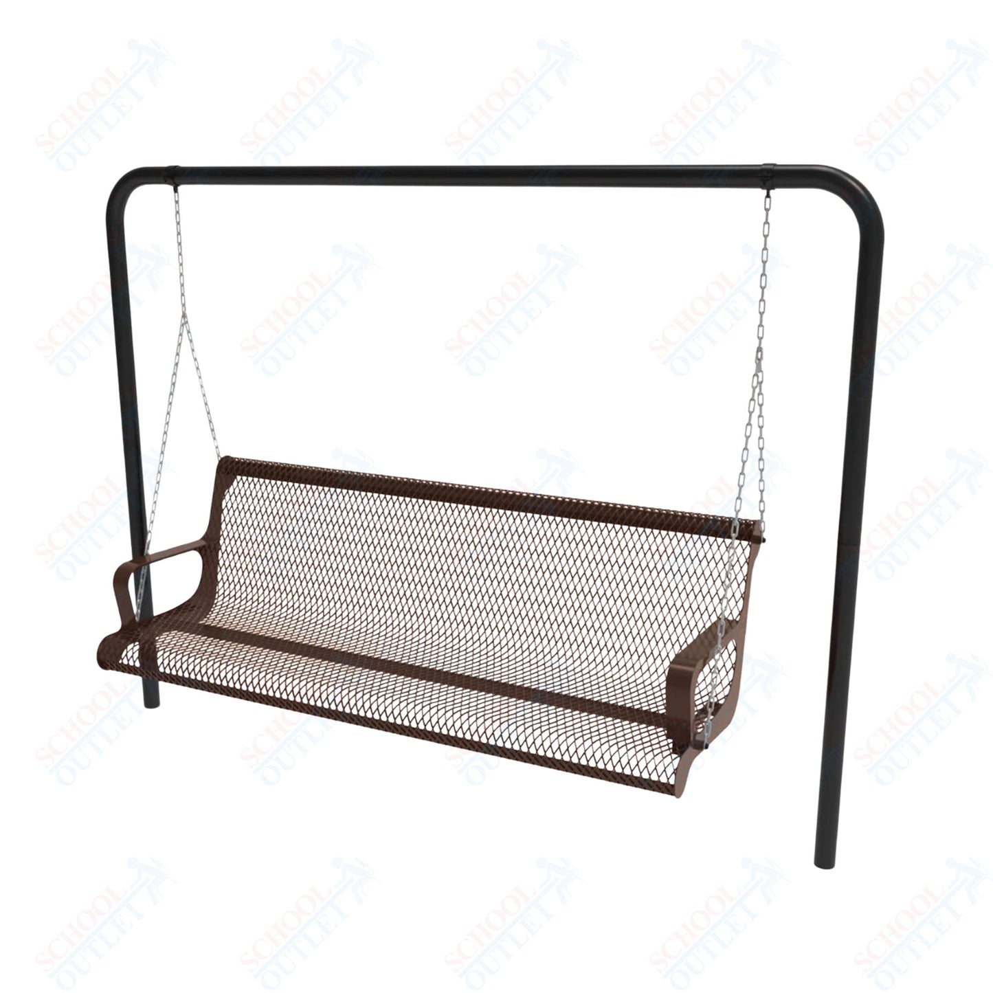 MyTcoat - Contoured Swing Outdoor Bench with Arm - Inground Mount 4' L (MYT-BCA04-68)