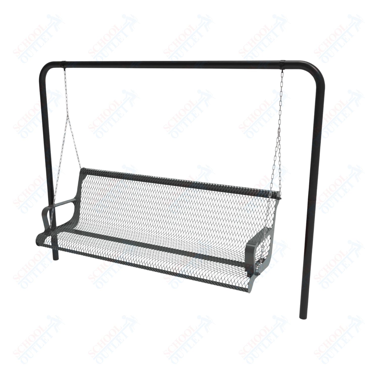 MyTcoat - Contoured Swing Outdoor Bench with Arm - Inground Mount 4' L (MYT-BCA04-68)