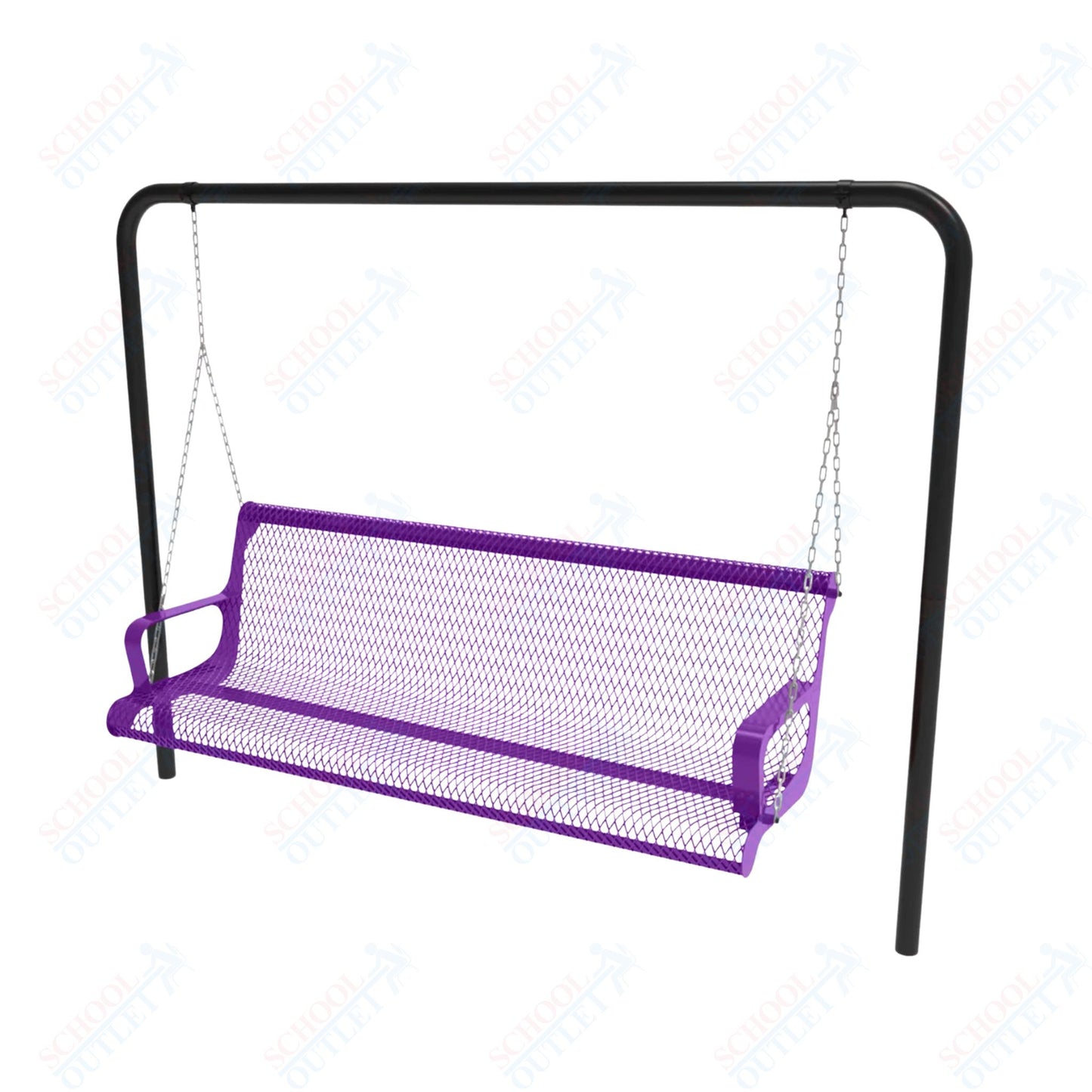 MyTcoat - Contoured Swing Outdoor Bench with Arm - Inground Mount 4' L (MYT-BCA04-68)