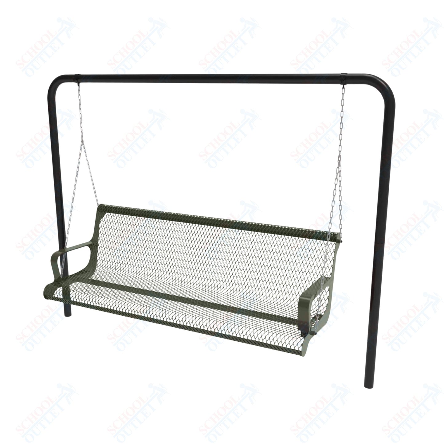 MyTcoat - Contoured Swing Outdoor Bench with Arm - Inground Mount 4' L (MYT-BCA04-68)