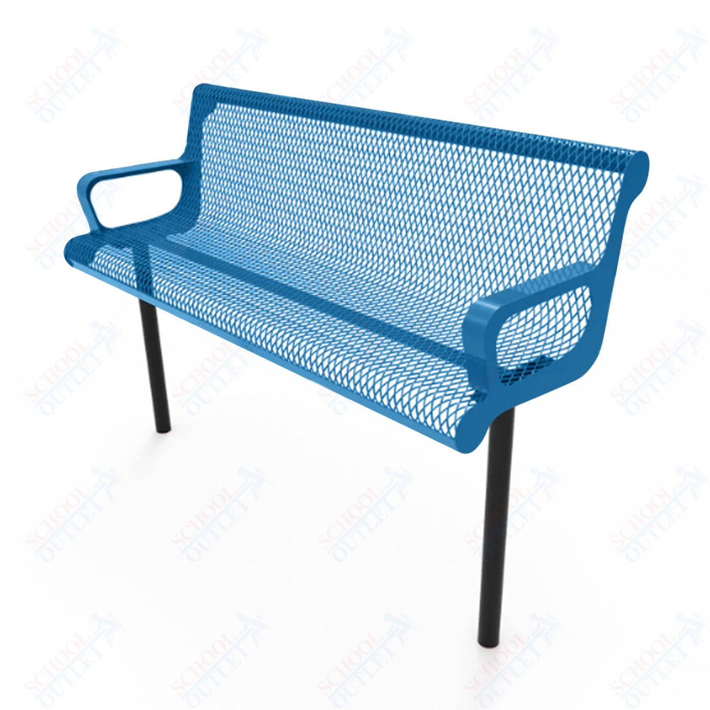 MyTcoat - Contoured Outdoor Bench with Arm - Inground Mount 6' L (MYT-BCA06-43)