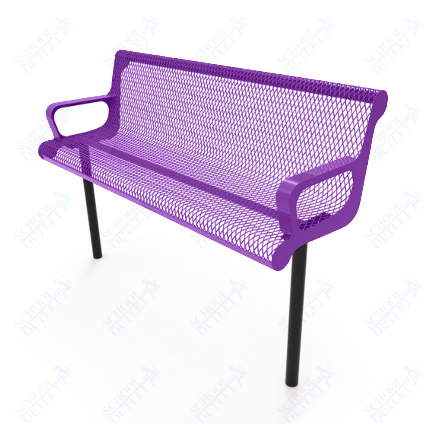 MyTcoat - Contoured Outdoor Bench with Arm - Inground Mount 6' L (MYT-BCA06-43)