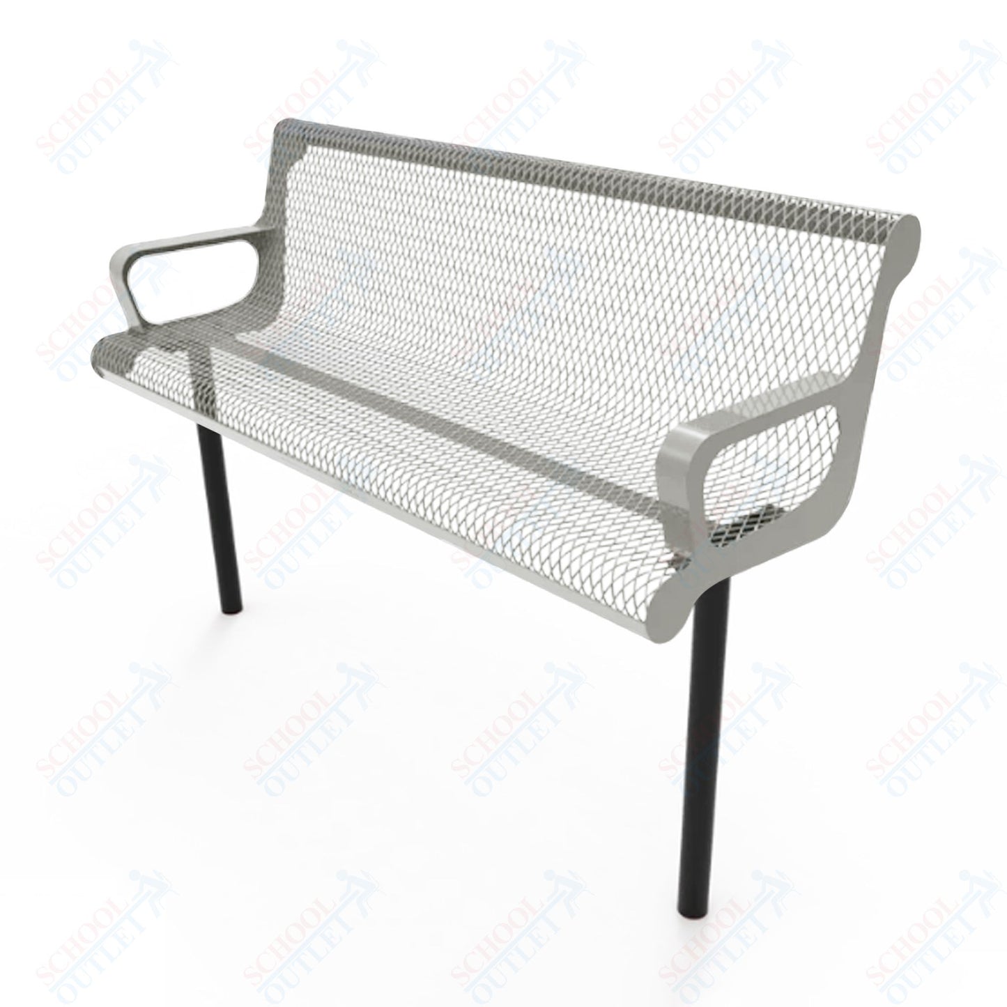MyTcoat - Contoured Outdoor Bench with Arm - Inground Mount 6' L (MYT-BCA06-43)