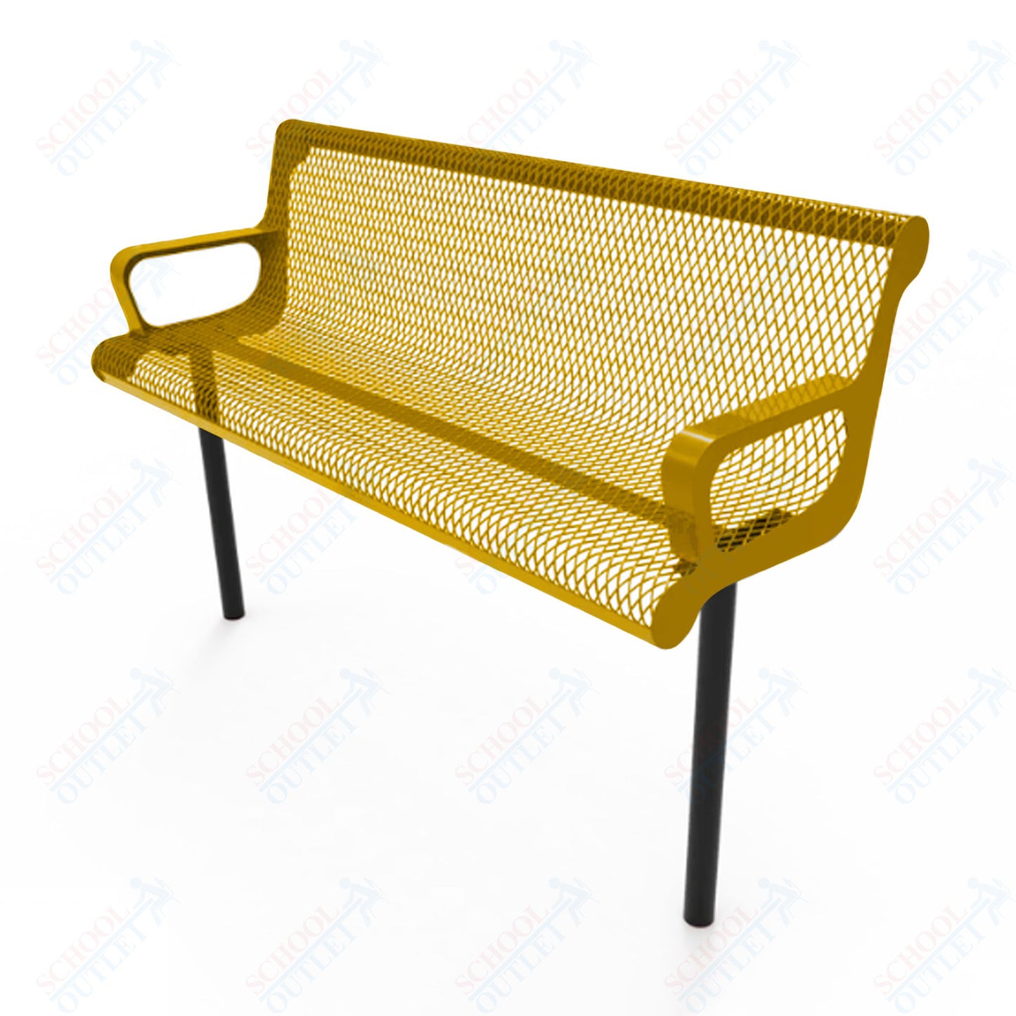 MyTcoat - Contoured Outdoor Bench with Arm - Inground Mount 6' L (MYT-BCA06-43)