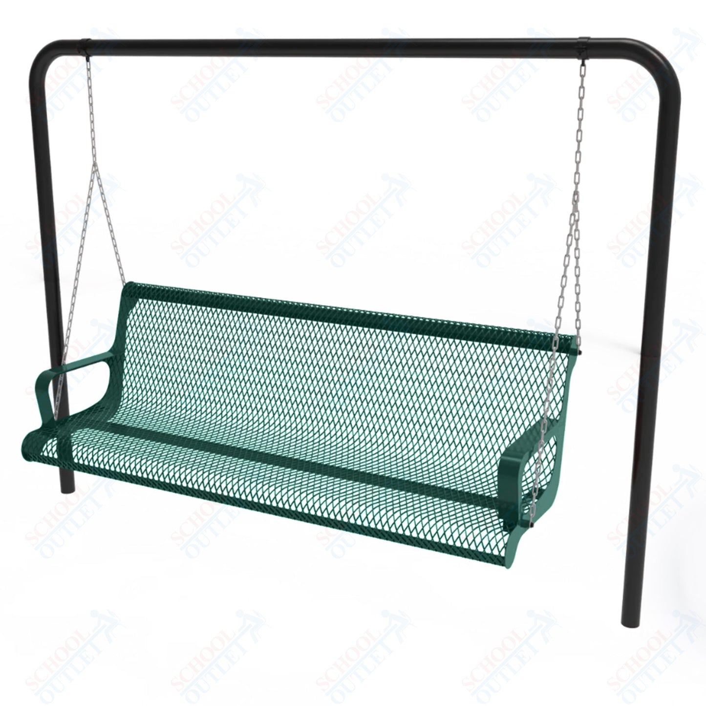 MyTcoat - Contoured Swing Outdoor Bench with Arm - Inground Mount 6' L (MYT-BCA06-68)