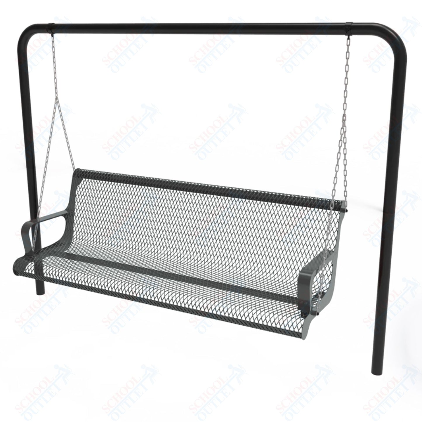 MyTcoat - Contoured Swing Outdoor Bench with Arm - Inground Mount 6' L (MYT-BCA06-68)