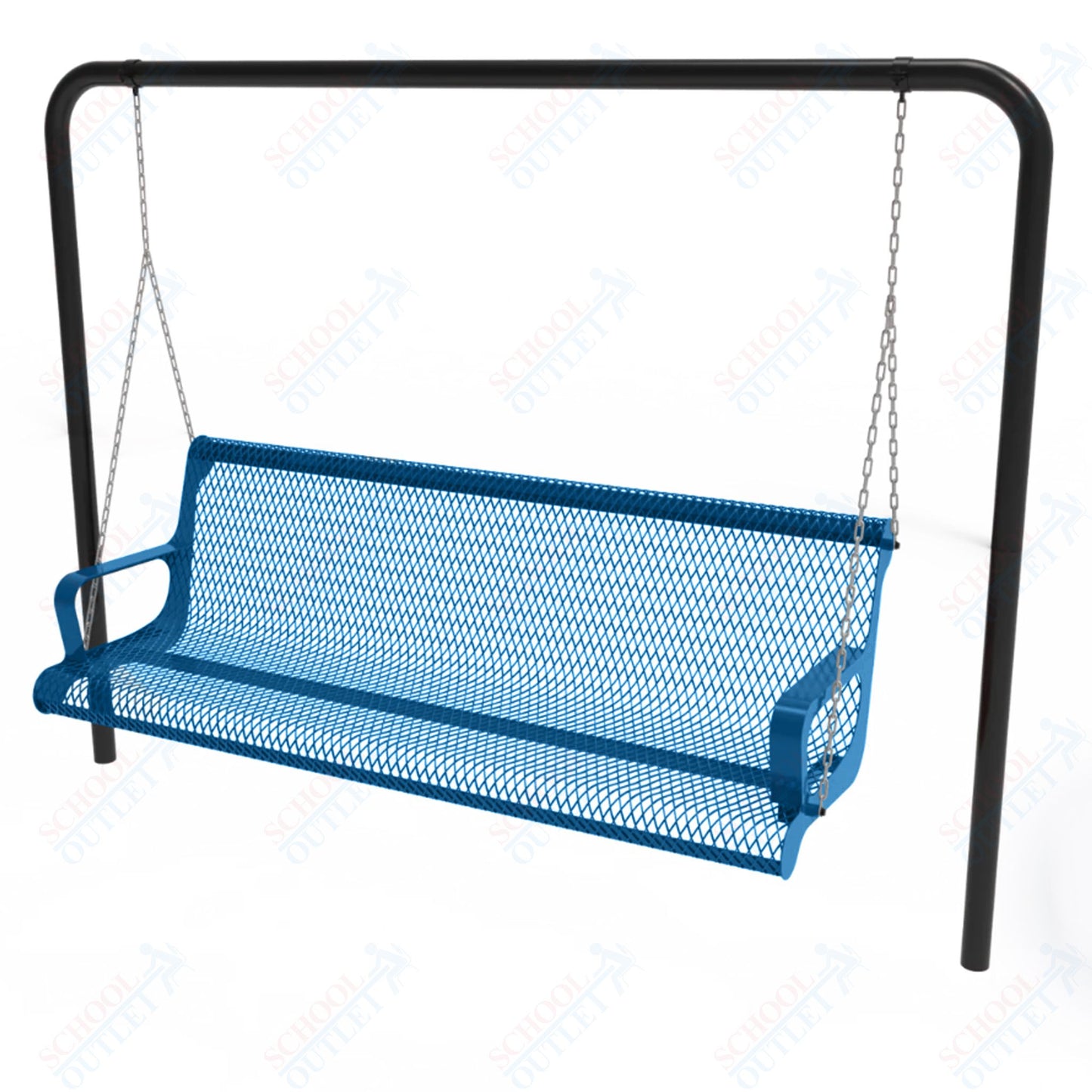 MyTcoat - Contoured Swing Outdoor Bench with Arm - Inground Mount 6' L (MYT-BCA06-68)