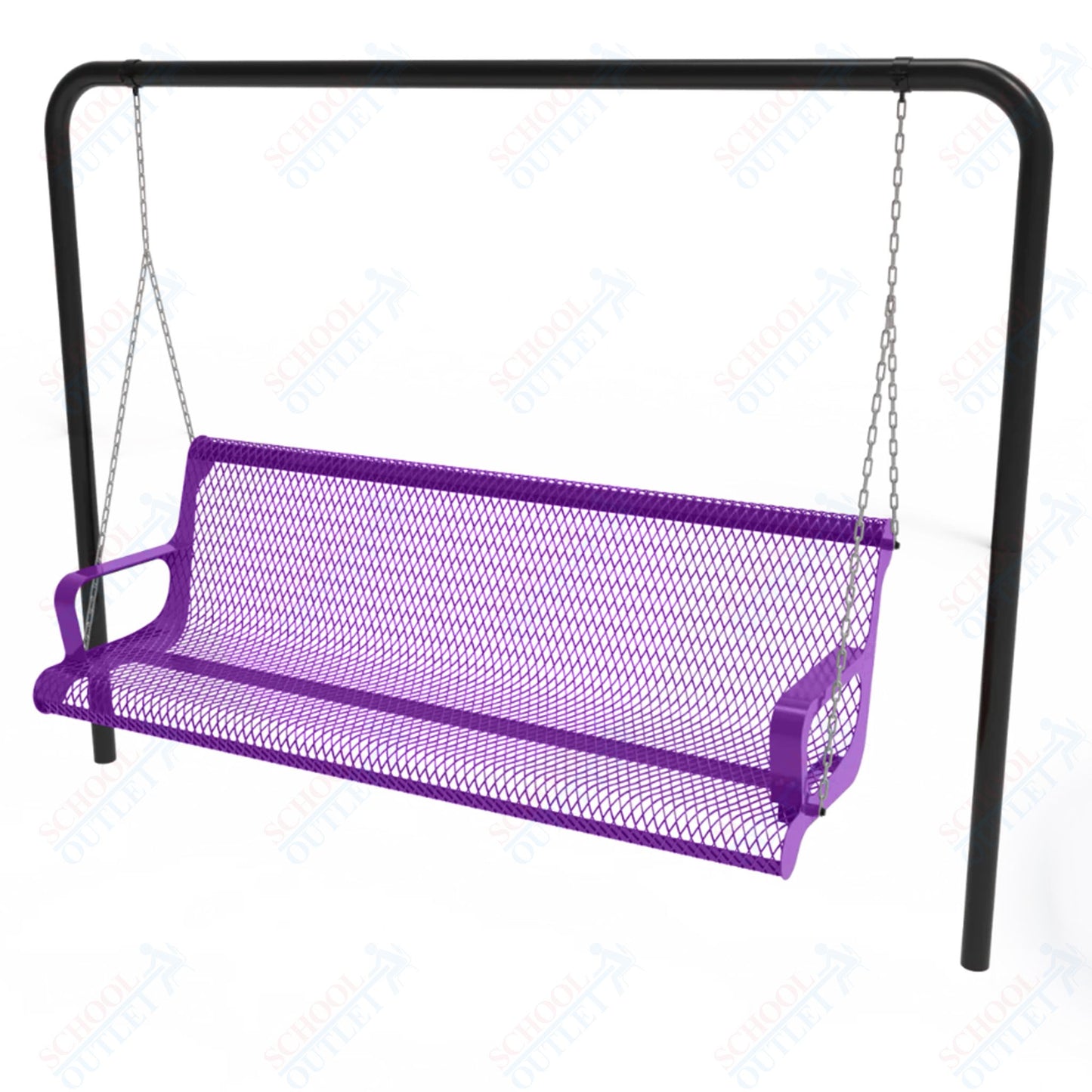 MyTcoat - Contoured Swing Outdoor Bench with Arm - Inground Mount 6' L (MYT-BCA06-68)