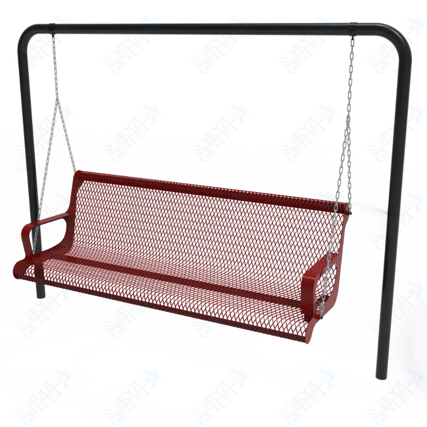 MyTcoat - Contoured Swing Outdoor Bench with Arm - Inground Mount 6' L (MYT-BCA06-68)