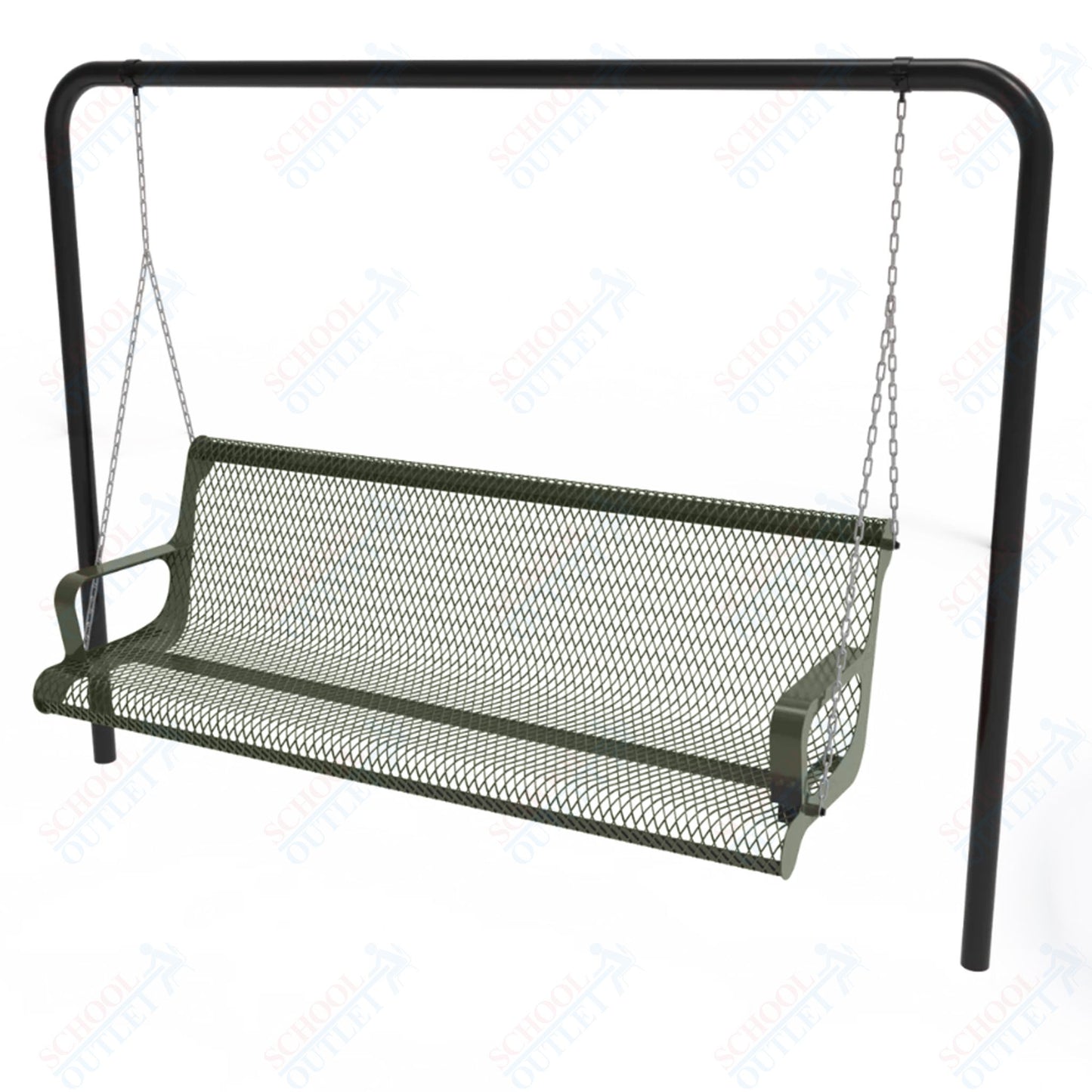 MyTcoat - Contoured Swing Outdoor Bench with Arm - Inground Mount 6' L (MYT-BCA06-68)