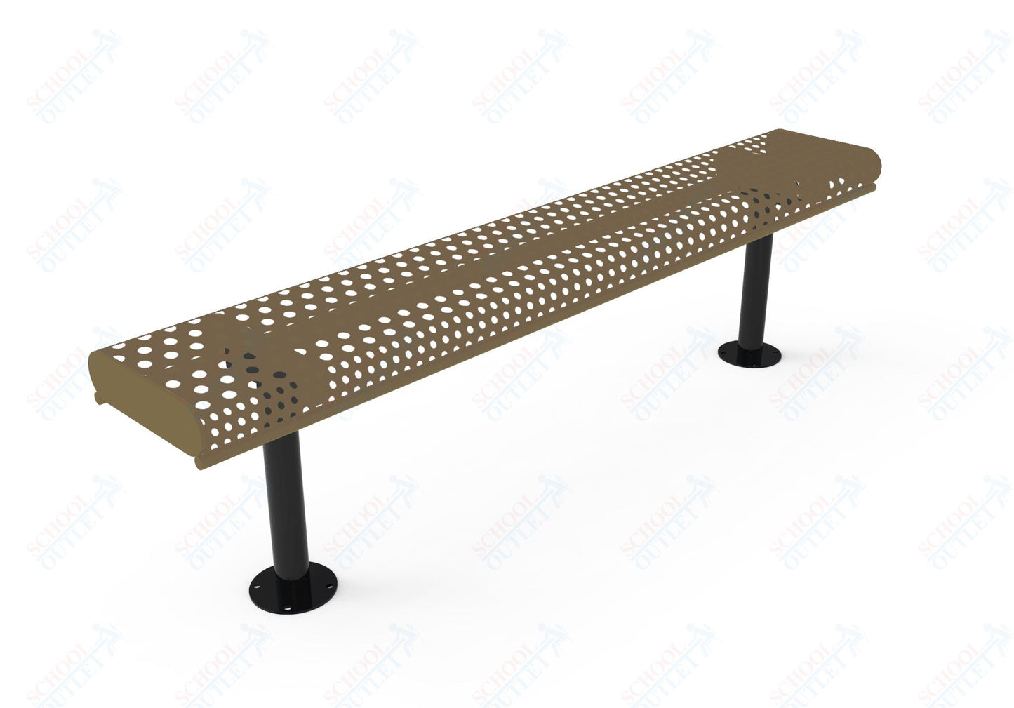MyTcoat - Rolled Edges Outdoor Bench without Back 6' L - Surface Mount (MYT-BRE06-23)