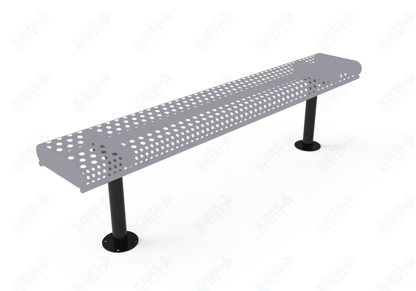MyTcoat - Rolled Edges Outdoor Bench without Back 6' L - Surface Mount (MYT-BRE06-23)
