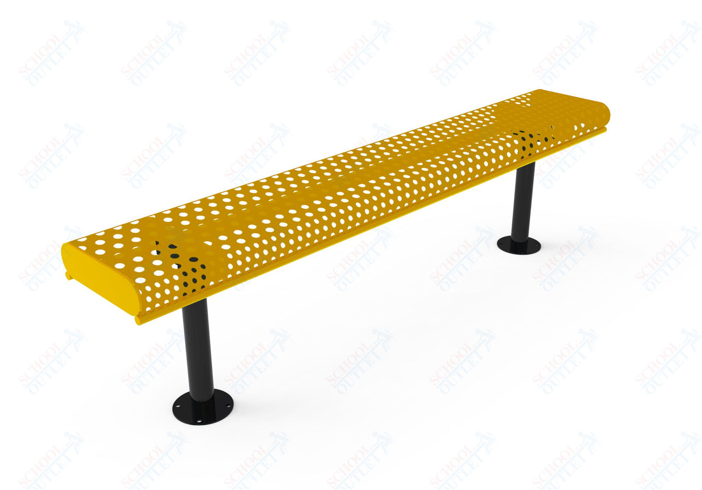 MyTcoat - Rolled Edges Outdoor Bench without Back 6' L - Surface Mount (MYT-BRE06-23)