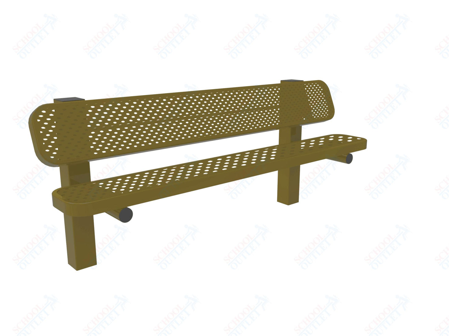 MyTcoat - Single Pedestal Outdoor Bench with Back - Inground Mount 6' L (MYT-BRT06-61)