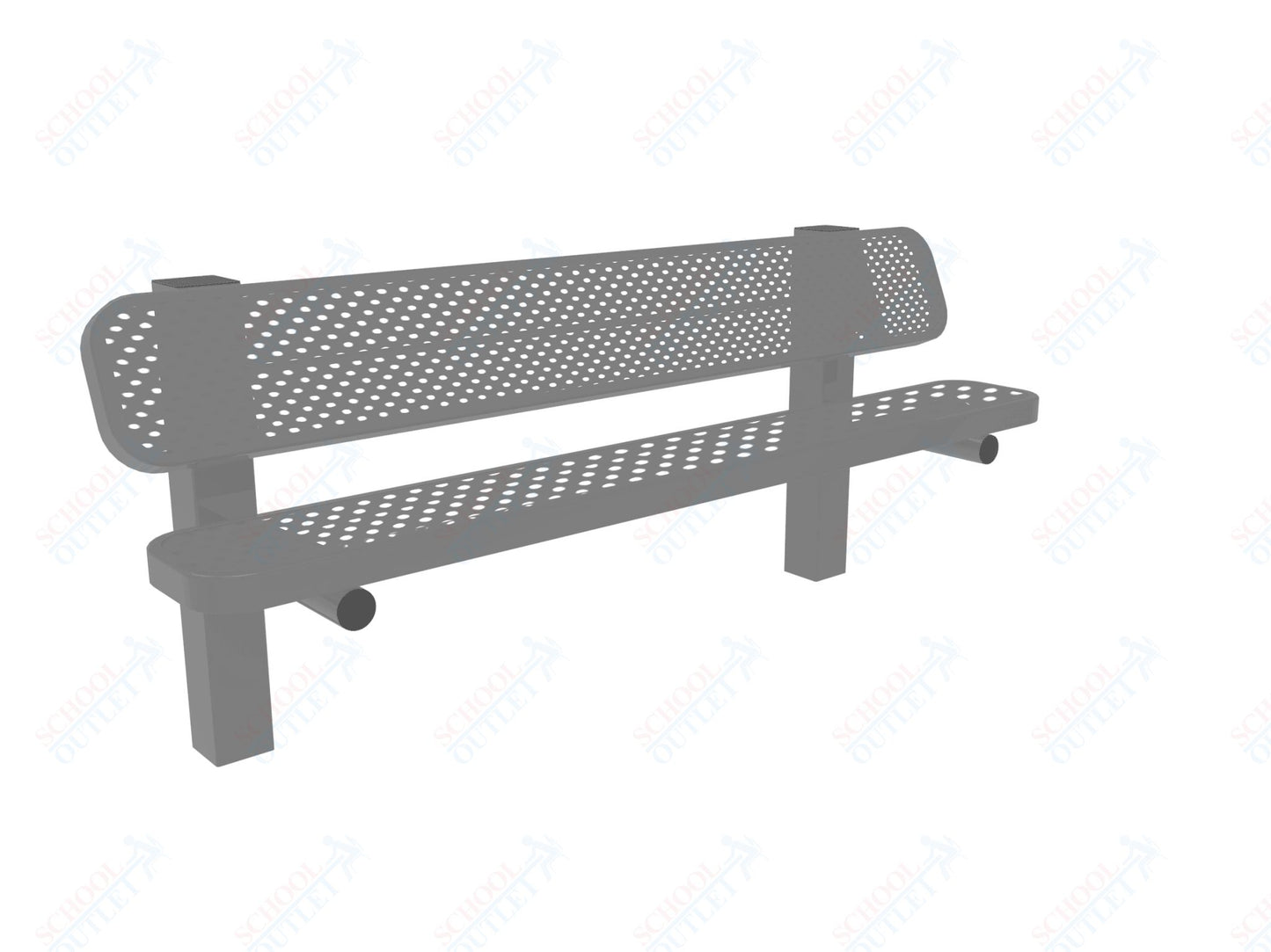 MyTcoat - Single Pedestal Outdoor Bench with Back - Inground Mount 6' L (MYT-BRT06-61)