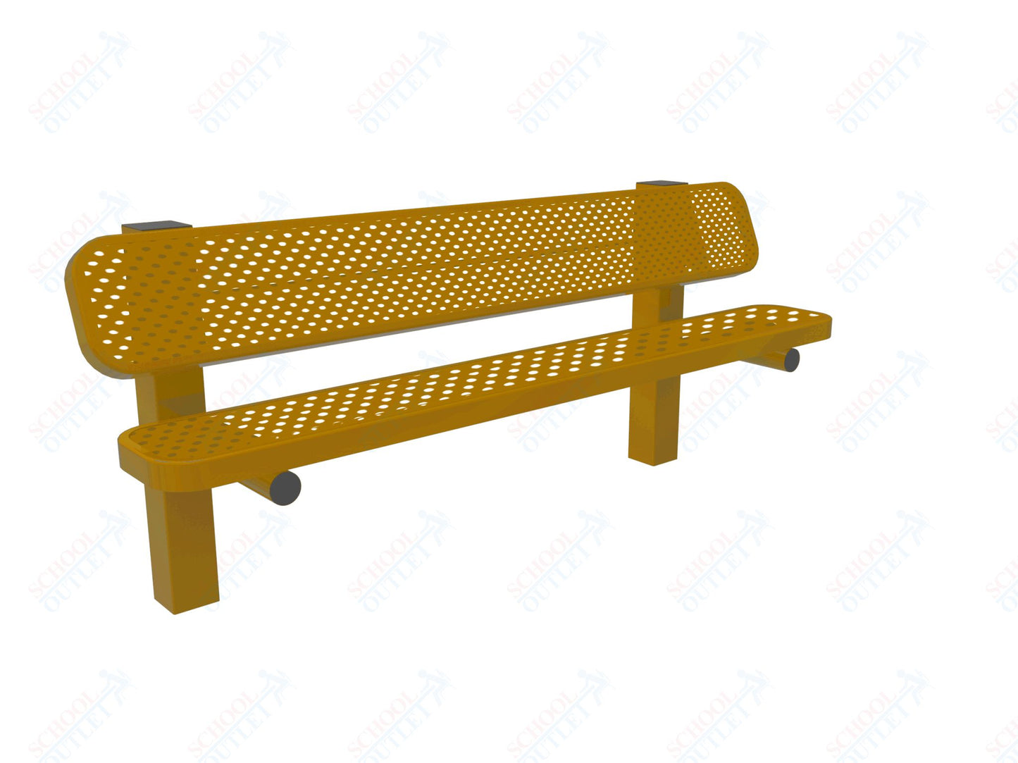 MyTcoat - Single Pedestal Outdoor Bench with Back - Inground Mount 6' L (MYT-BRT06-61)