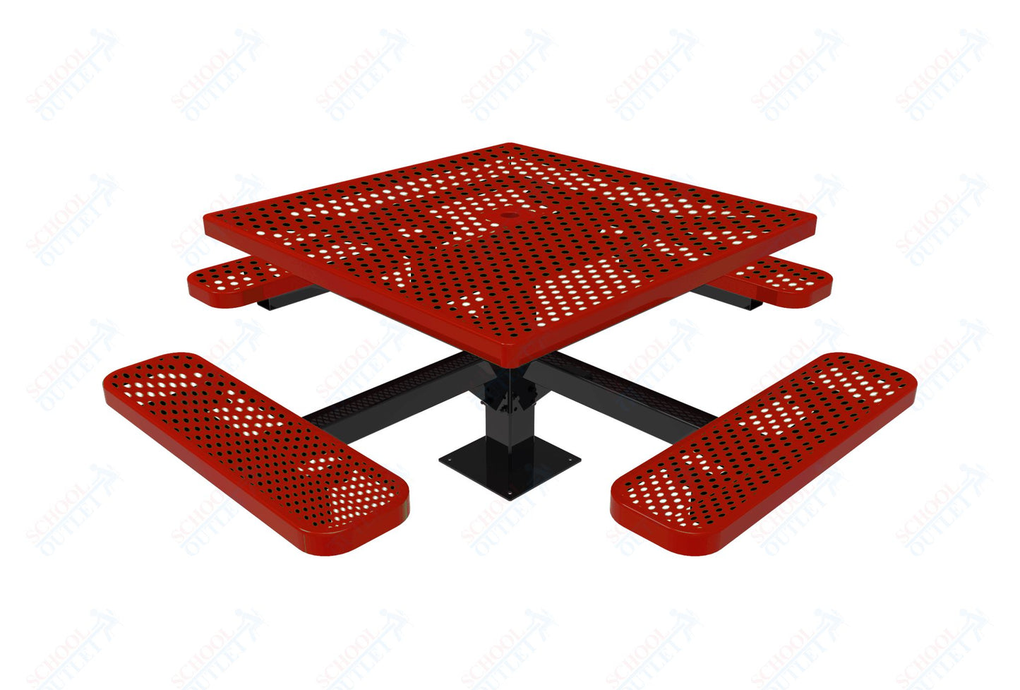 MyTcoat MYT-TSQ46-13 46″ Square Pedestal Picnic Table With Surface Mount (76"W x 76"D x 30"H)
