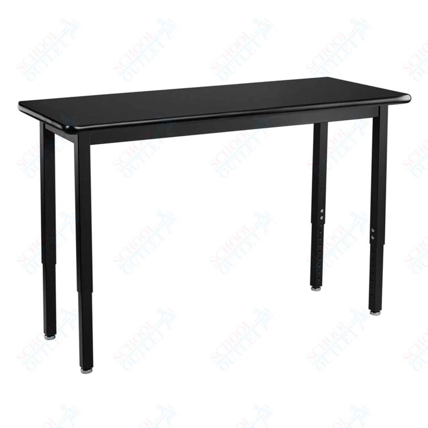 NPS Height Adjustable Science Lab Table, 18" X 48", Steel Legs (National Public Seating NPS-SLTX-1848)