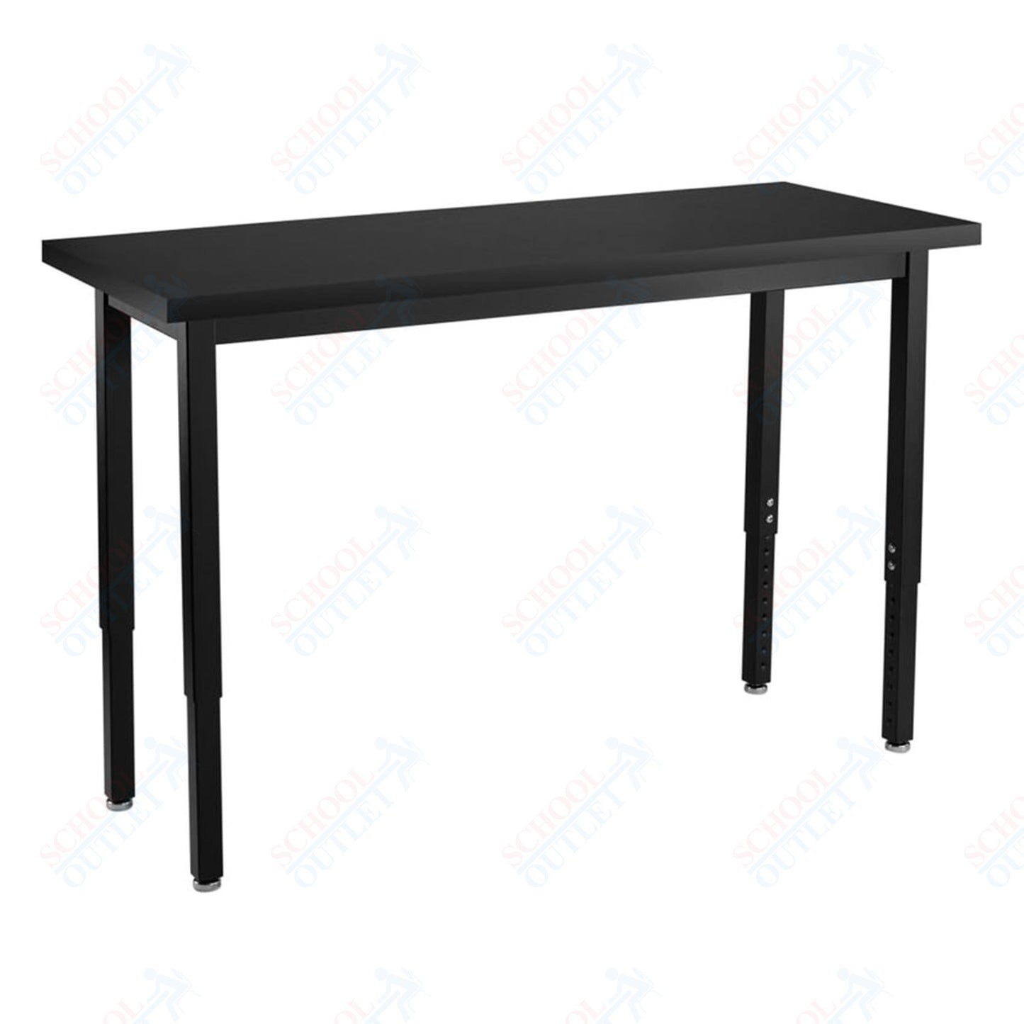 NPS Height Adjustable Science Lab Table, 18" X 48", Steel Legs (National Public Seating NPS-SLTX-1848)