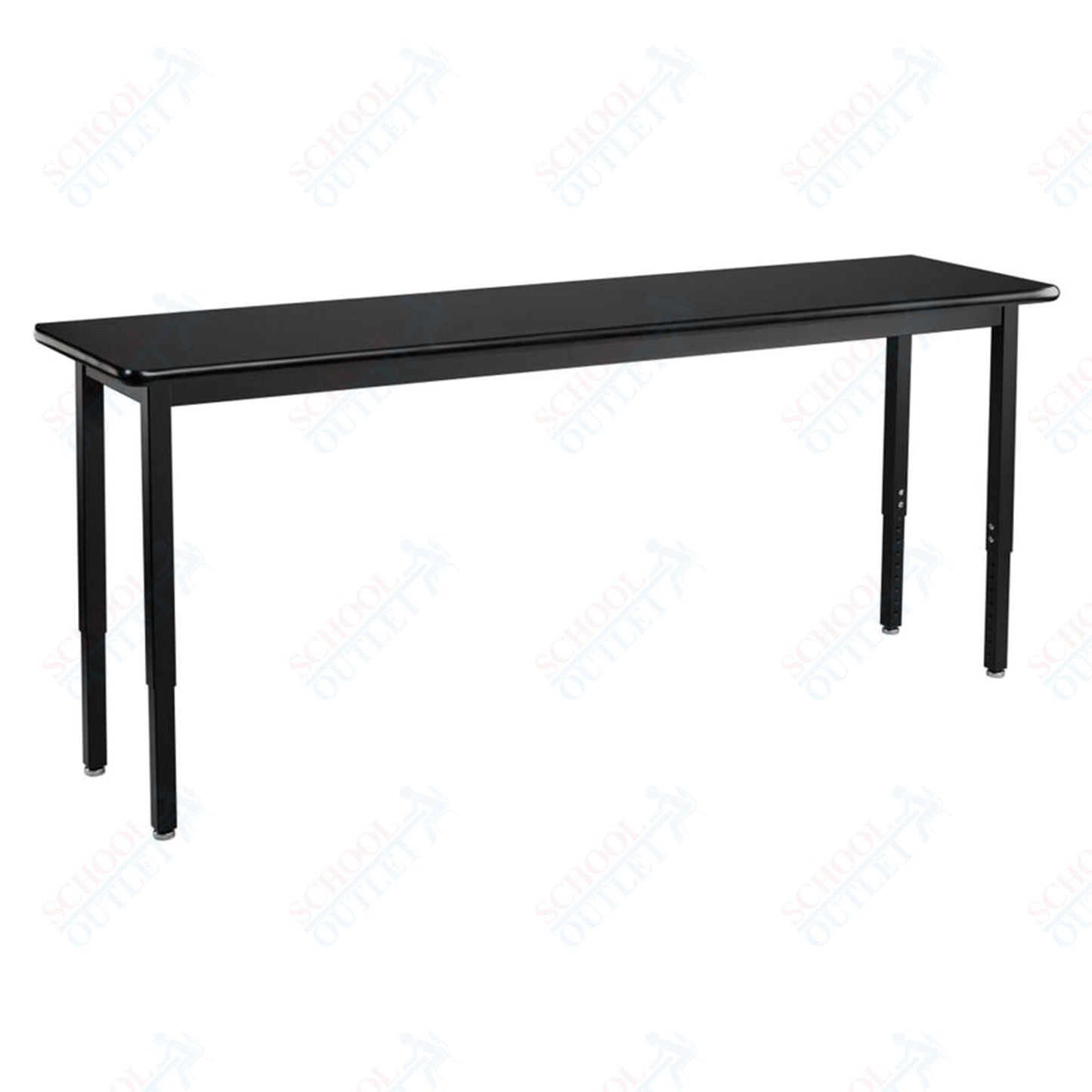 NPS Height Adjustable Science Lab Table, 18" X 72", Steel Legs (National Public Seating NPS-SLTX-1872)