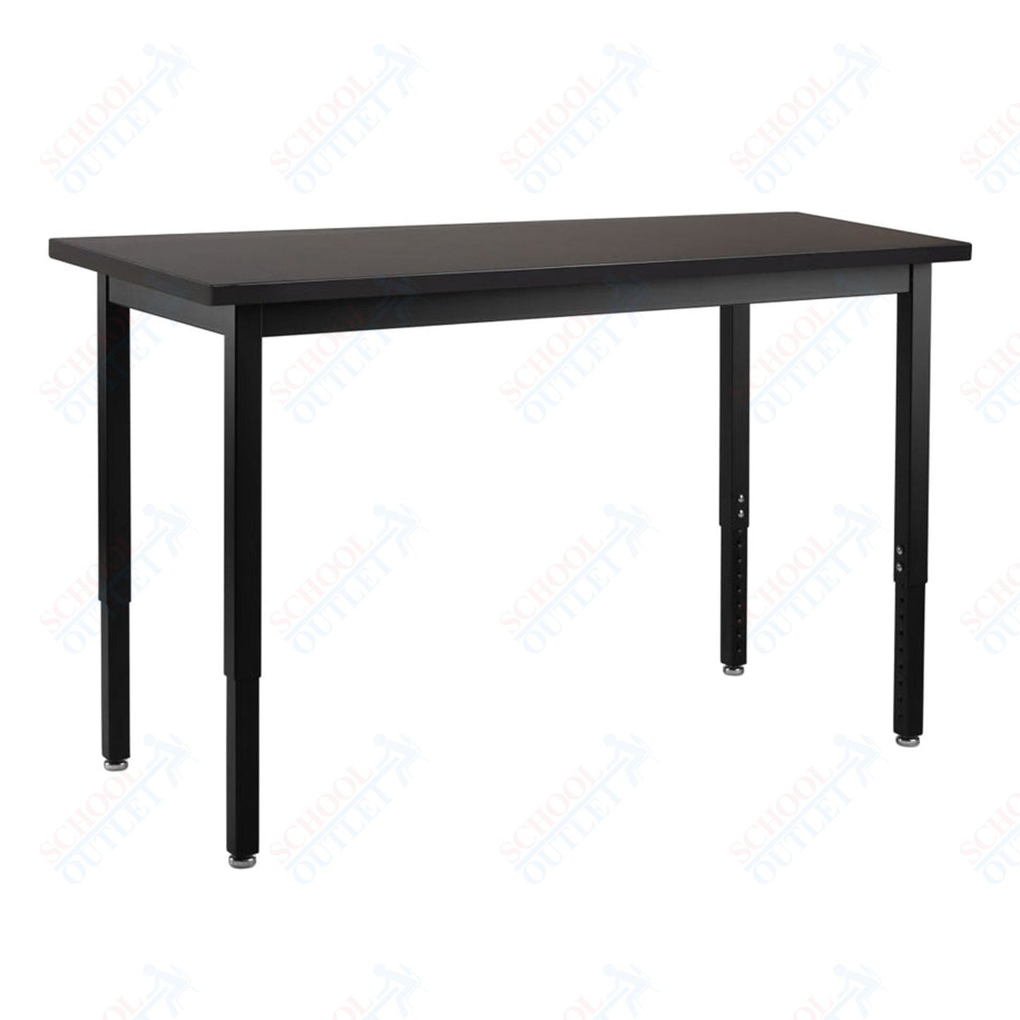 NPS Height Adjustable Science Lab Table, 24" X 48", Steel Legs (National Public Seating NPS-SLTX-2448)