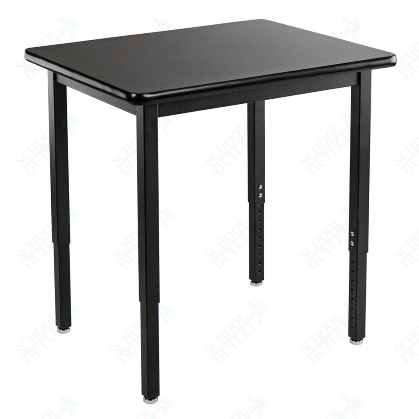 NPS Height Adjustable Science Lab Table, 30" X 36", Steel Legs (National Public Seating NPS-SLTX-3036)