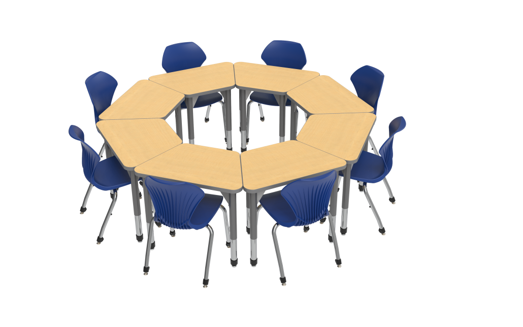 Marco Premier Series Trapezoid Collaborative Desk 31" x 20" Adjustable Height 21"-31" (43-2283-MB)