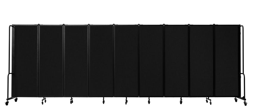 NPS ROBO Series Flexible Room Divider 9 Sections, PET Panels - 6'H x 17' 6"L
