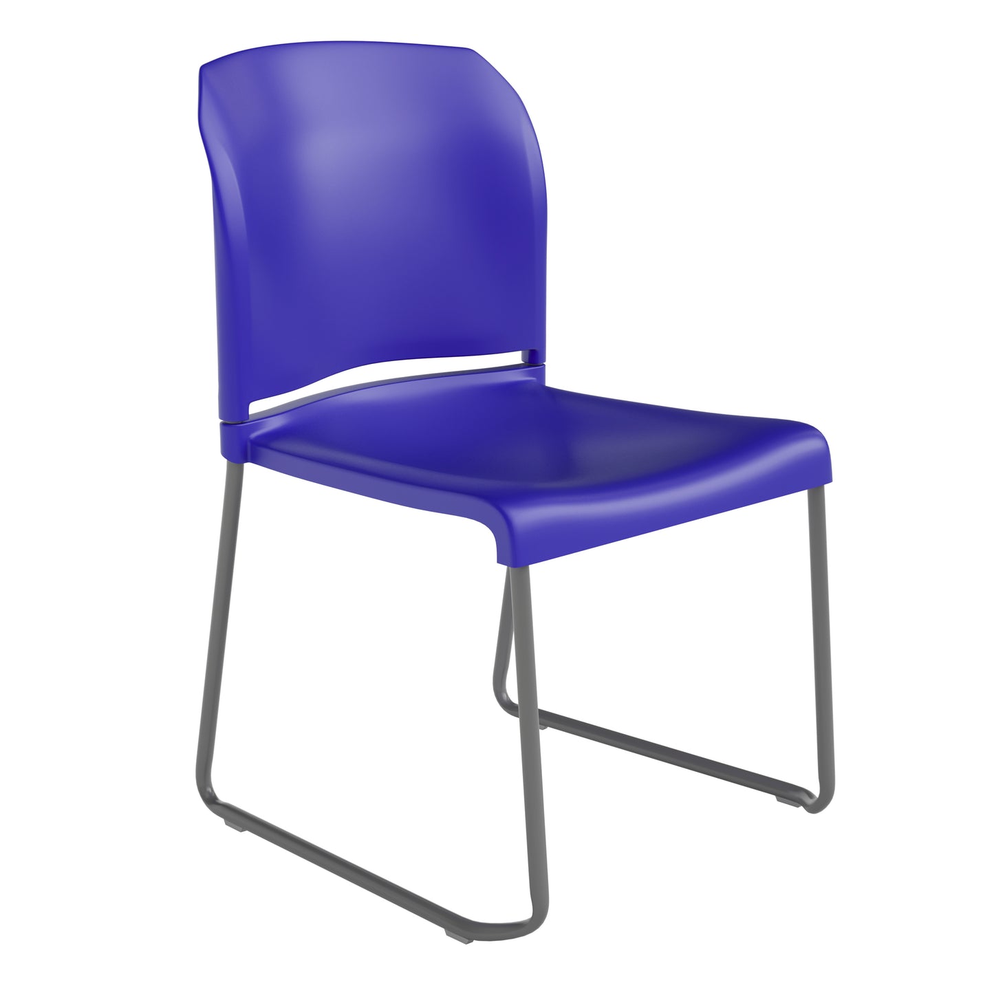 HERCULES Series Full Back Contoured Stack Chair with Gray Powder Coated Sled Base - 880 lb. Capacity by Flash Furniture