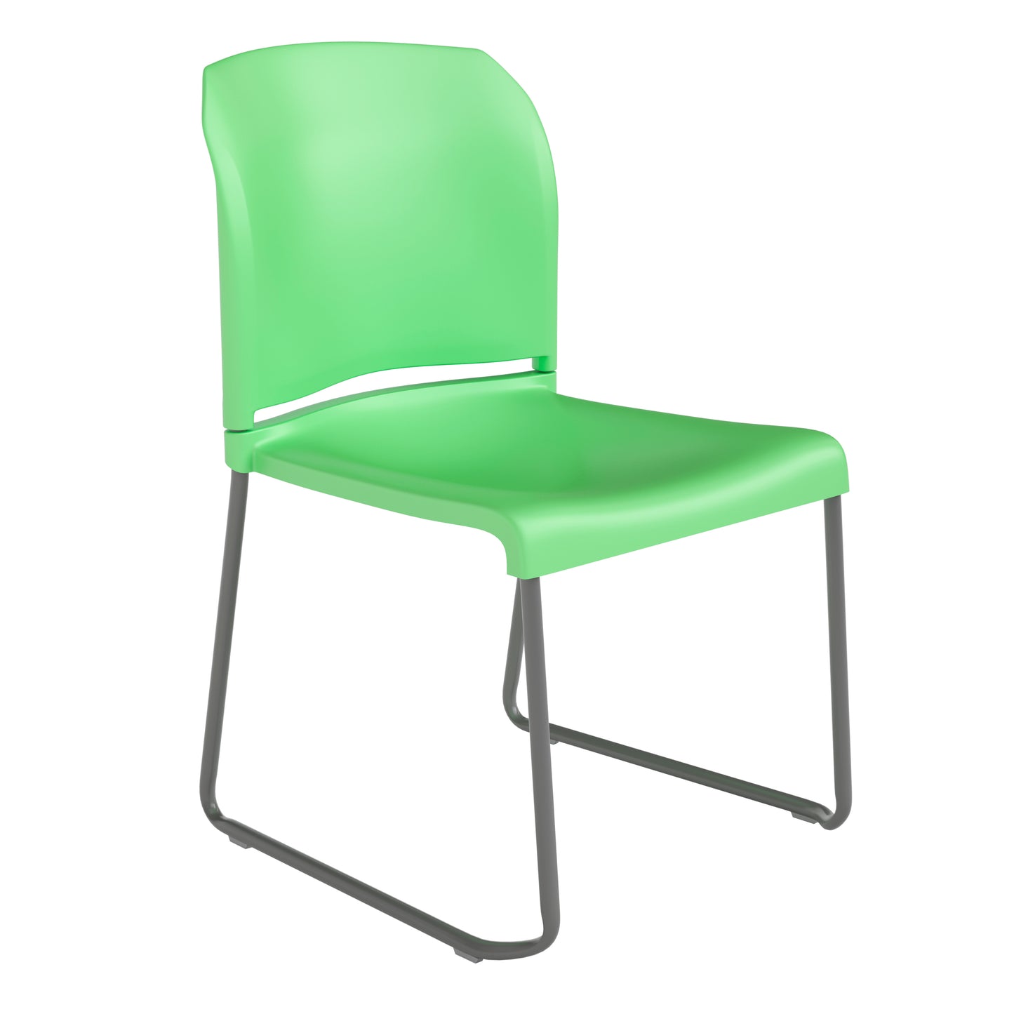 HERCULES Series Full Back Contoured Stack Chair with Gray Powder Coated Sled Base - 880 lb. Capacity by Flash Furniture