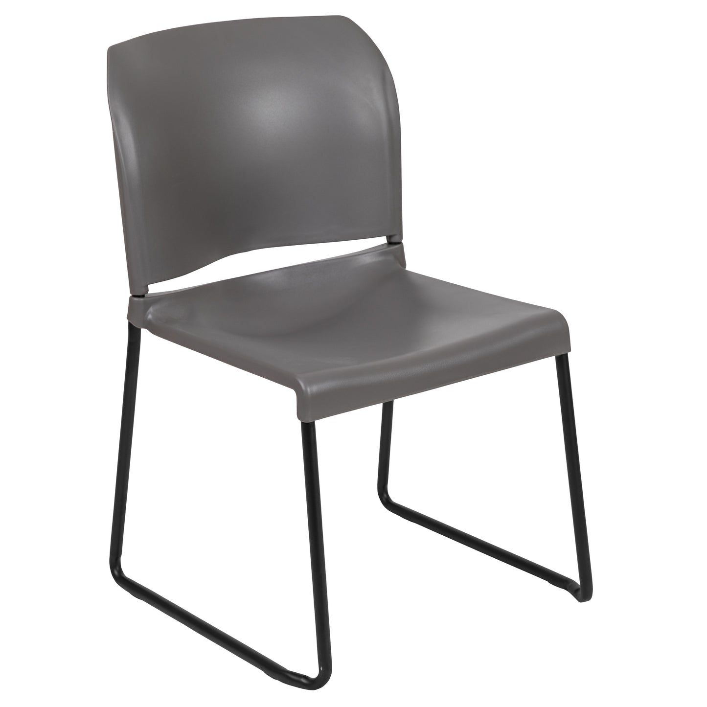 HERCULES Series Full Back Contoured Stack Chair with Gray Powder Coated Sled Base - 880 lb. Capacity by Flash Furniture