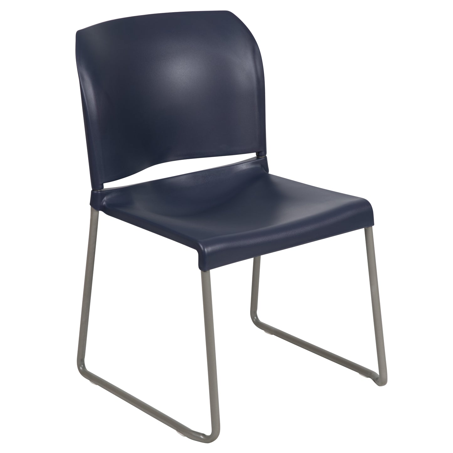 HERCULES Series Full Back Contoured Stack Chair with Gray Powder Coated Sled Base - 880 lb. Capacity by Flash Furniture