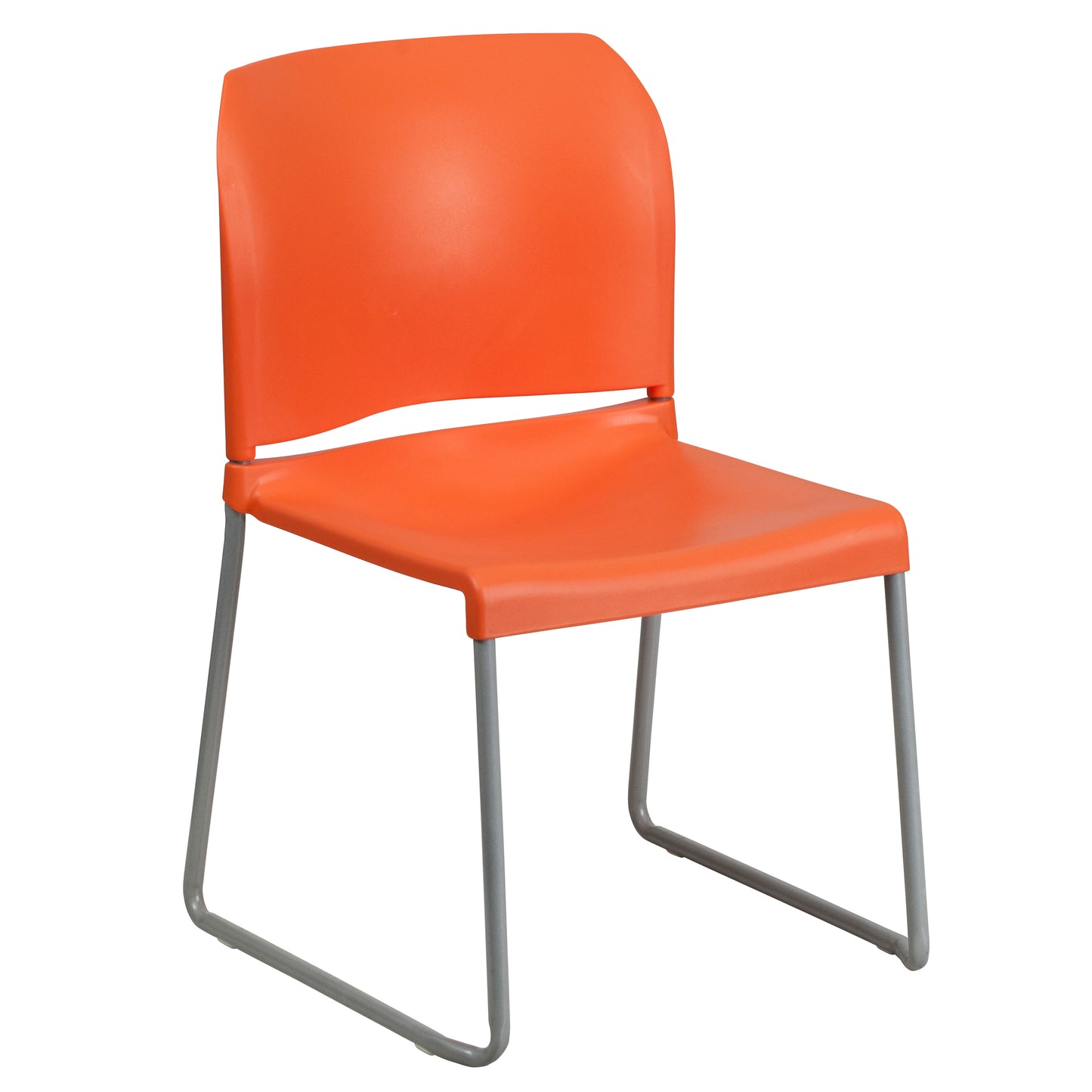 HERCULES Series Full Back Contoured Stack Chair with Gray Powder Coated Sled Base - 880 lb. Capacity by Flash Furniture